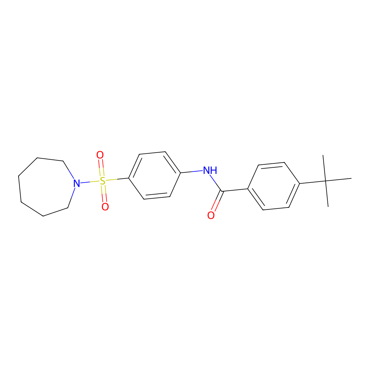 N-[4-(azepan-1-ylsulfonyl)phenyl]-4-tert-butylbenzamide molecular structure, CAS 443730-20-9