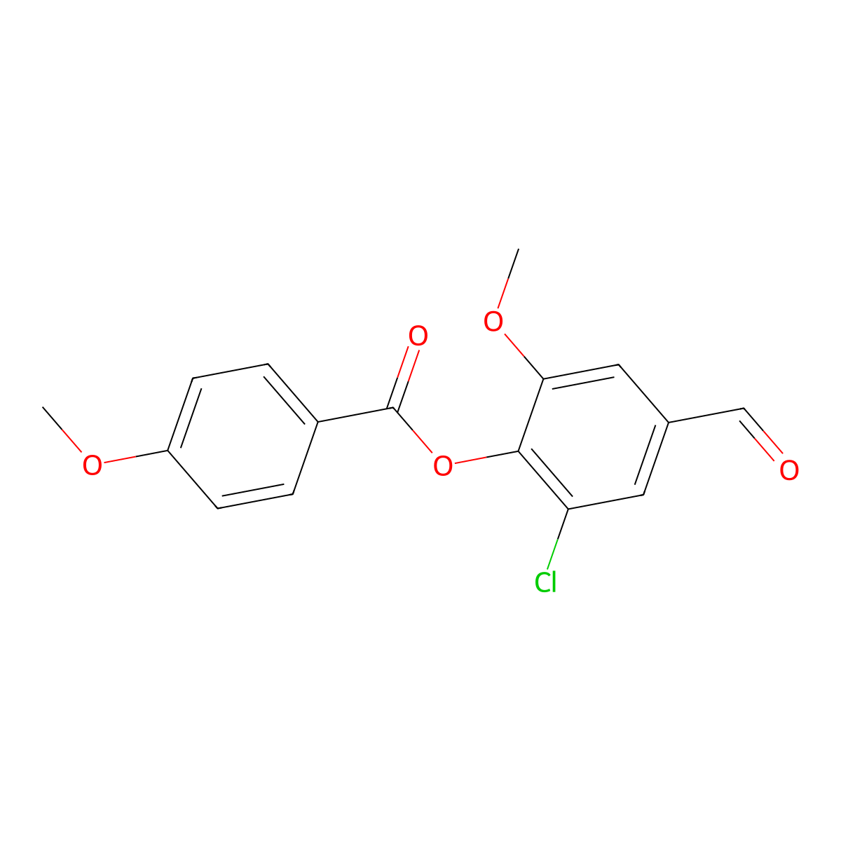 2-Chloro-4-formyl-6-methoxyphenyl 4-methoxybenzoate molecular structure, CAS 443730-99-2