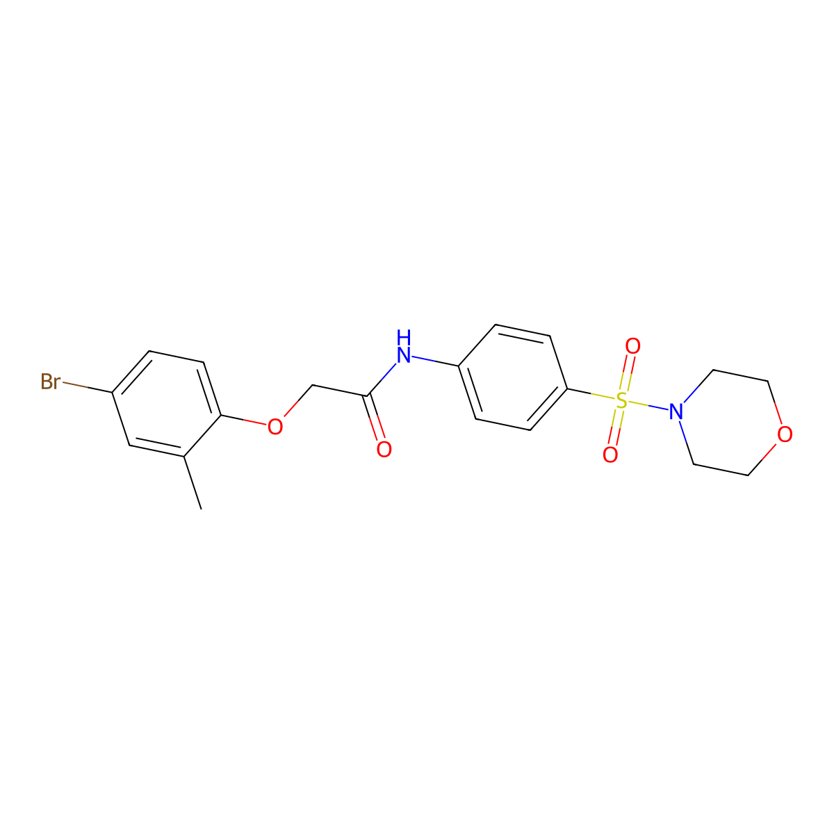 2-(4-bromo-2-methylphenoxy)-N-(4-morpholin-4-ylsulfonylphenyl)acetamide molecular structure, CAS 443731-04-2