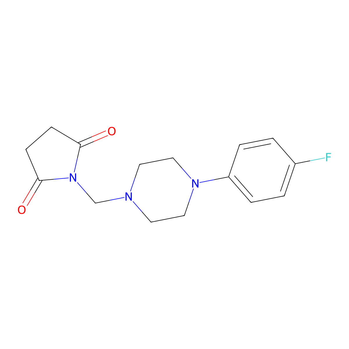 1-[[4-(4-Fluorophenyl)piperazin-1-yl]methyl]pyrrolidine-2,5-dione molecular structure, CAS 443733-53-7