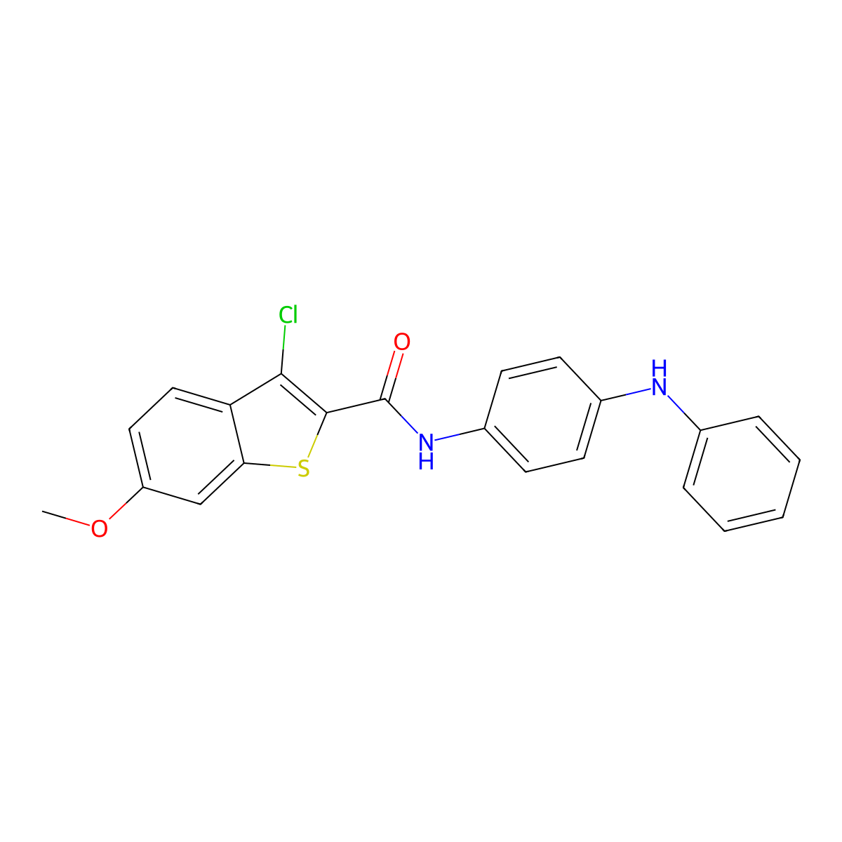 N-(4-anilinophenyl)-3-chloro-6-methoxy-1-benzothiophene-2-carboxamide molecular structure, CAS 443735-90-8