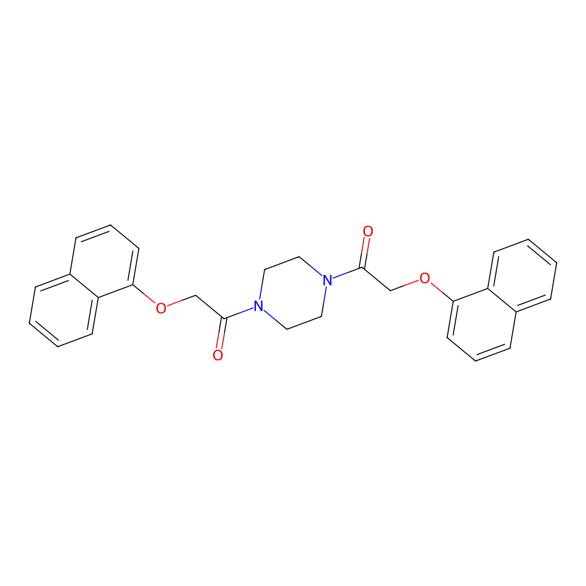 1,4-Bis[(1-naphthyloxy)acetyl]piperazine molecular structure, CAS 443735-96-4