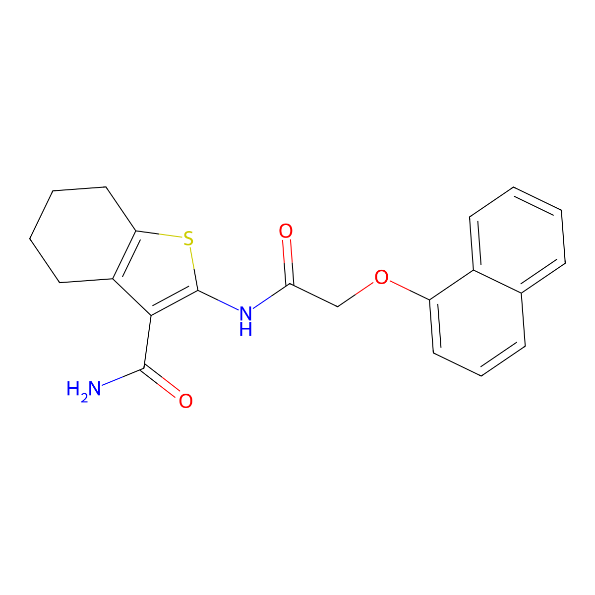 2-(2-Naphthyloxyacetylamino)-4,5,6,7-tetrahydrobenzo[b]thiophene-3-carboxamide molecular structure, CAS 443736-97-8