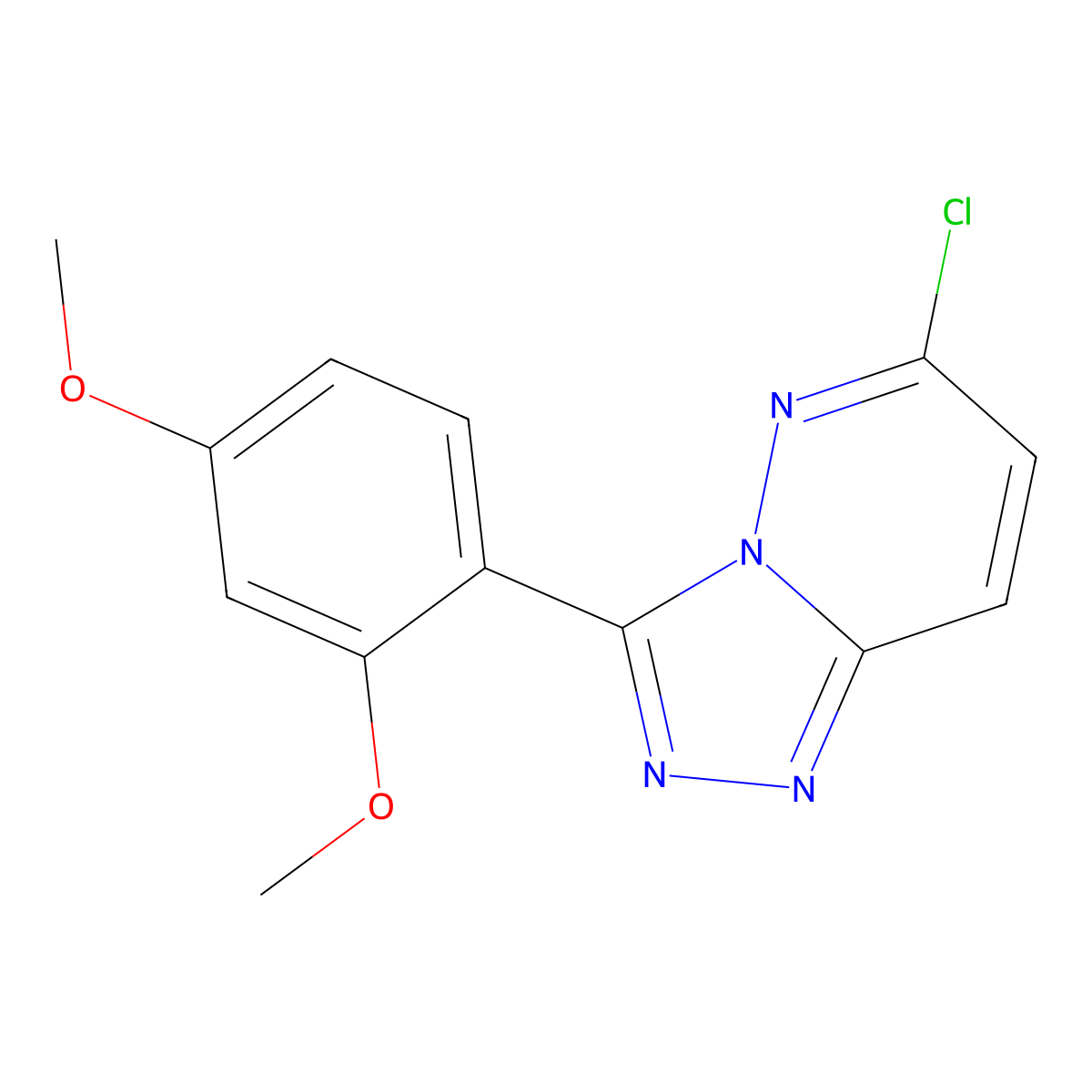 6-Chloro-3-(2,4-dimethoxyphenyl)-[1,2,4]triazolo[4,3-b]pyridazine molecular structure, CAS 443737-06-2