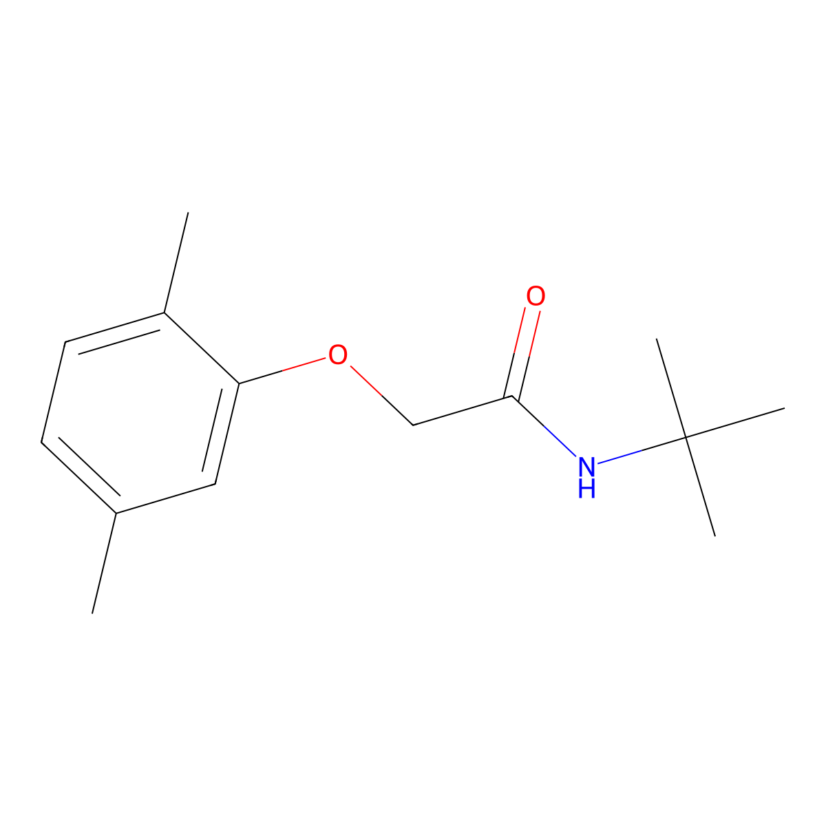 N-tert-butyl-2-(2,5-dimethylphenoxy)acetamide molecular structure, CAS 443737-08-4