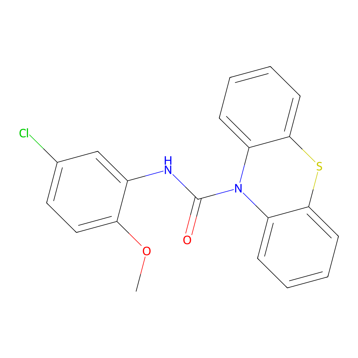 N-(5-chloro-2-methoxyphenyl)phenothiazine-10-carboxamide molecular structure, CAS 443737-21-1
