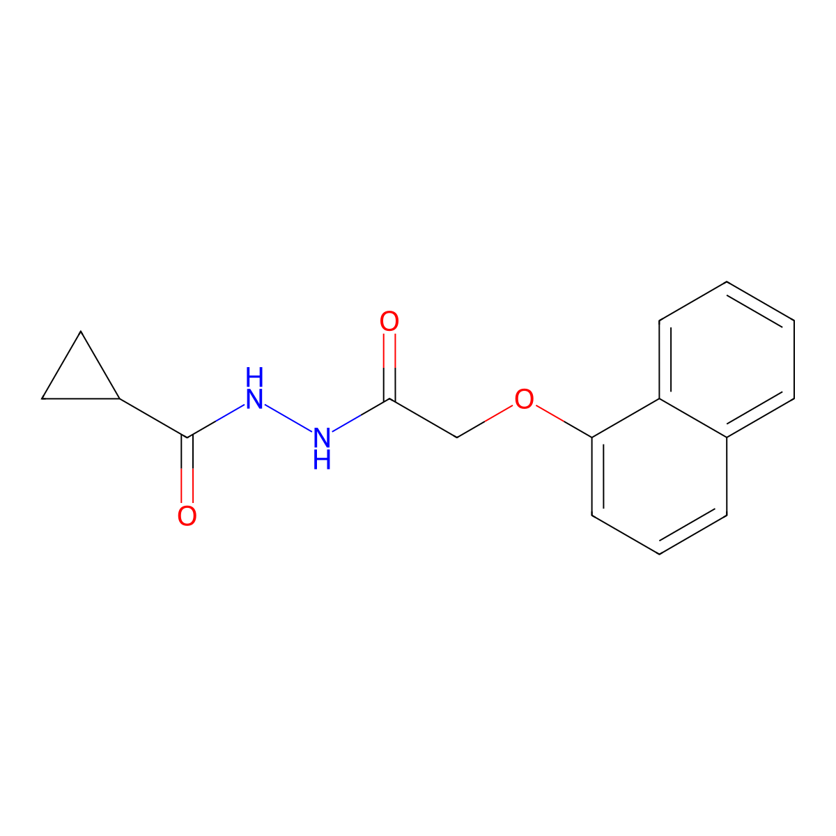 N'-[2-(1-naphthyloxy)acetyl]cyclopropanecarbohydrazide molecular structure, CAS 443737-49-3