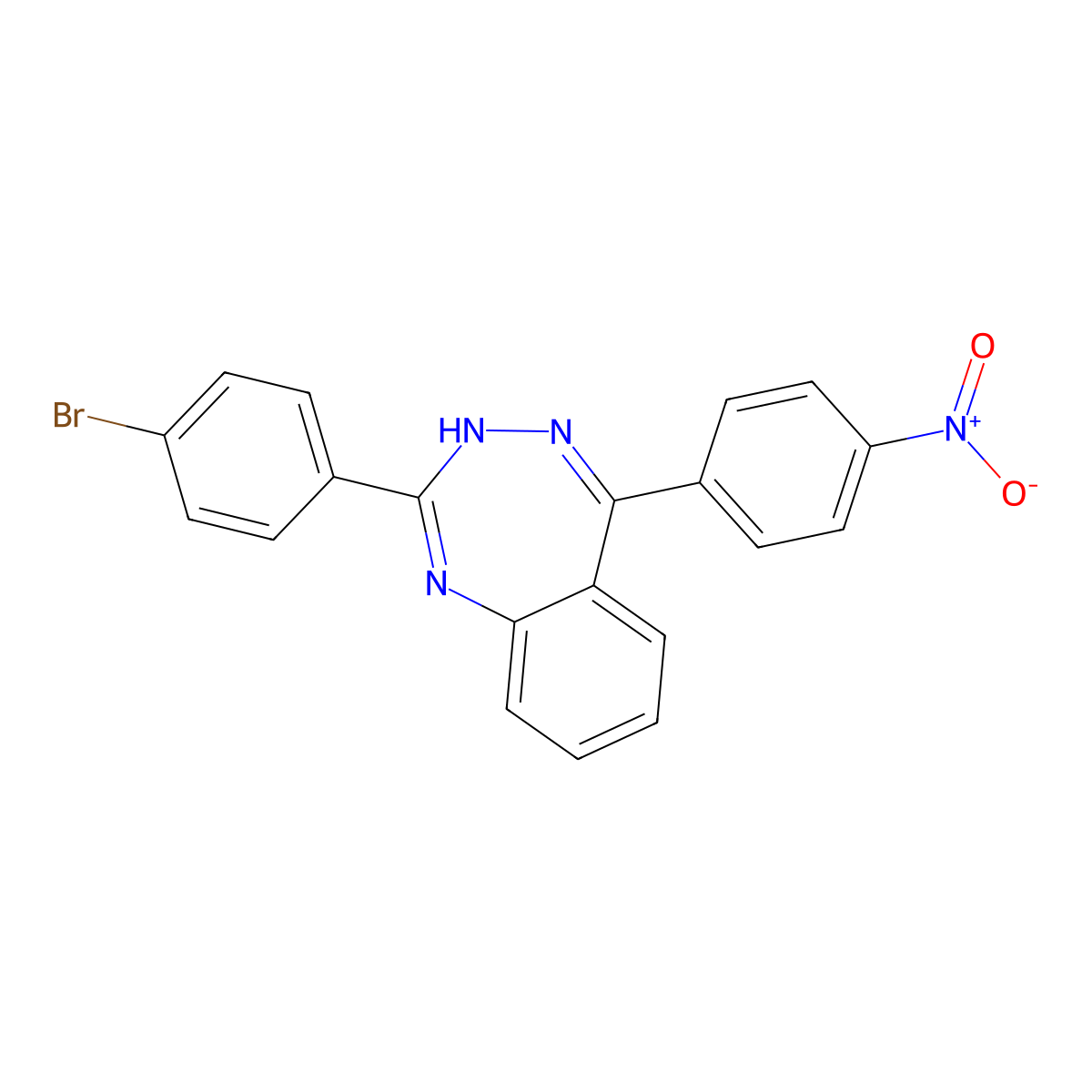 2-(4-Bromo-phenyl)-5-(4-nitro-phenyl)-3H-benzo[e][1,2,4]triazepine molecular structure, CAS 443739-70-6