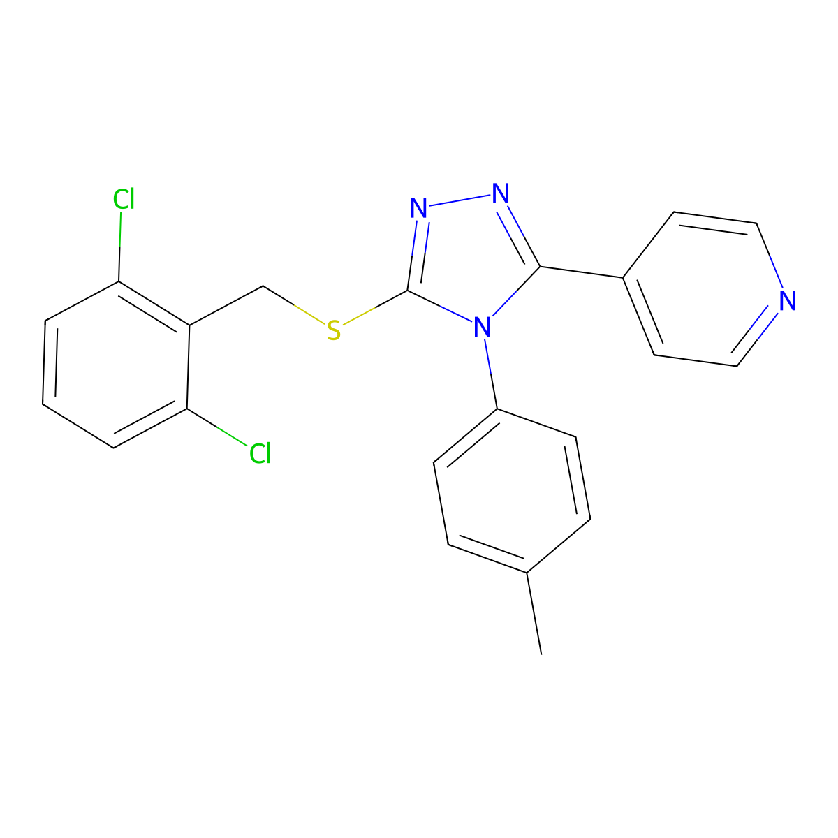 4-{5-[(2,6-dichlorobenzyl)sulfanyl]-4-(4-methylphenyl)-4H-1,2,4-triazol-3-yl}pyridine molecular structure, CAS 443741-49-9