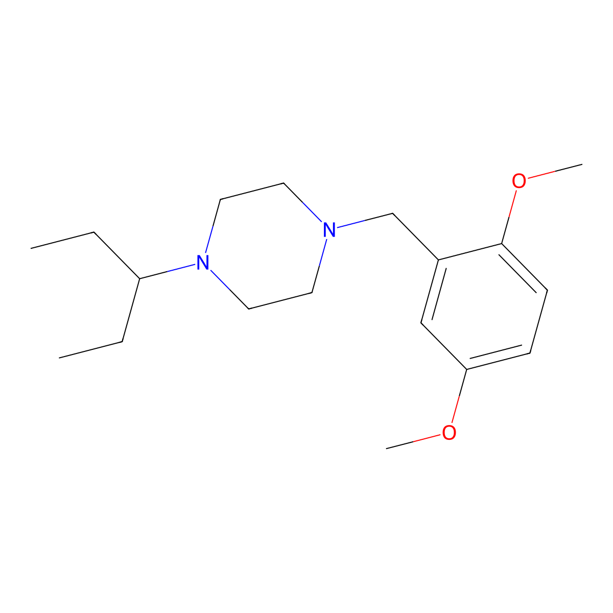 1-[(2,5-Dimethoxyphenyl)methyl]-4-pentan-3-ylpiperazine molecular structure, CAS 443748-42-3