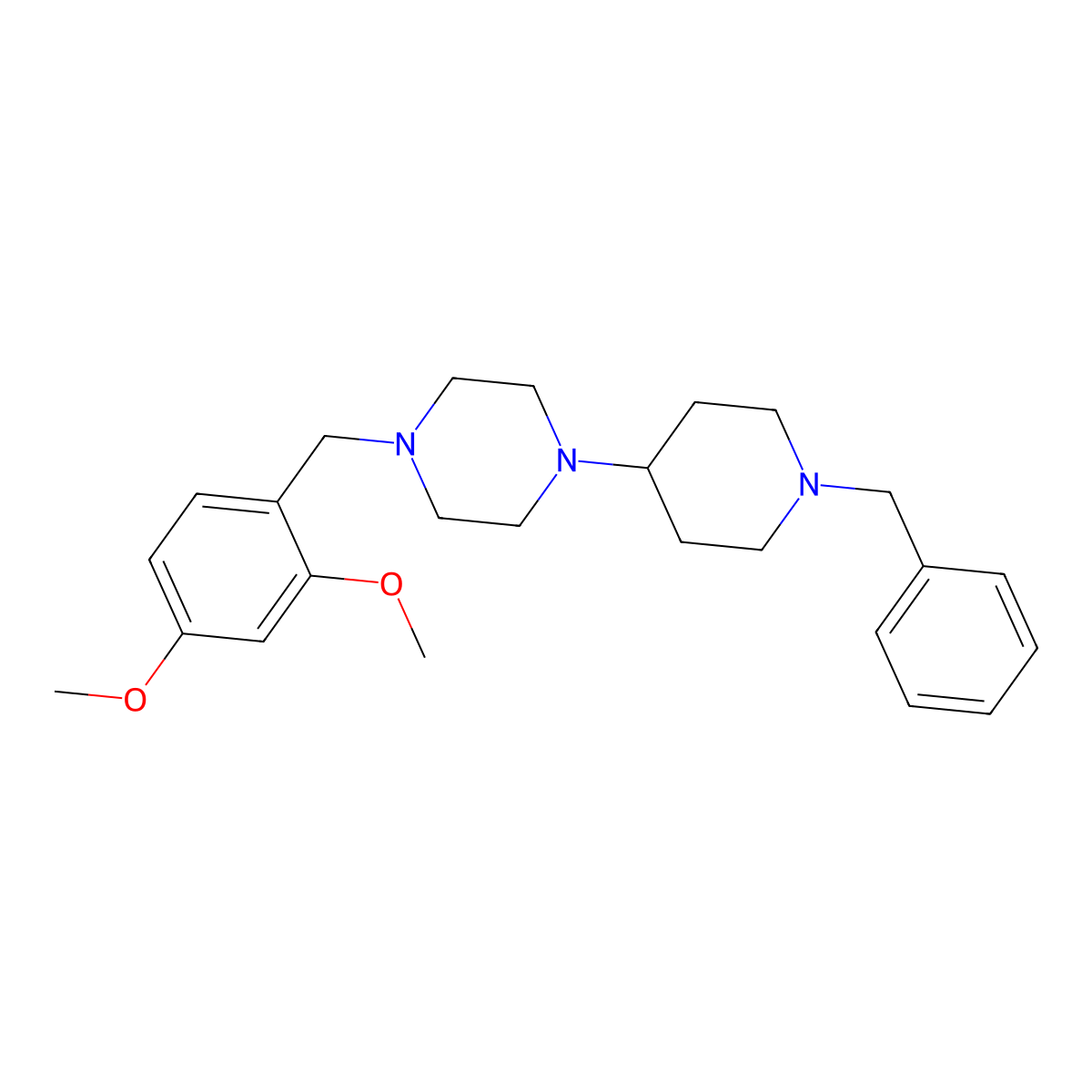 1-(1-Benzylpiperidin-4-yl)-4-[(2,4-dimethoxyphenyl)methyl]piperazine molecular structure, CAS 443748-73-0