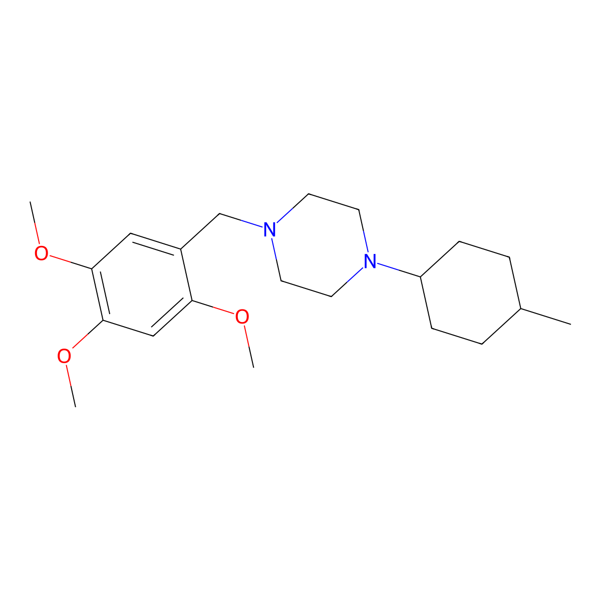 1-(4-Methylcyclohexyl)-4-[(2,4,5-trimethoxyphenyl)methyl]piperazine molecular structure, CAS 443748-75-2