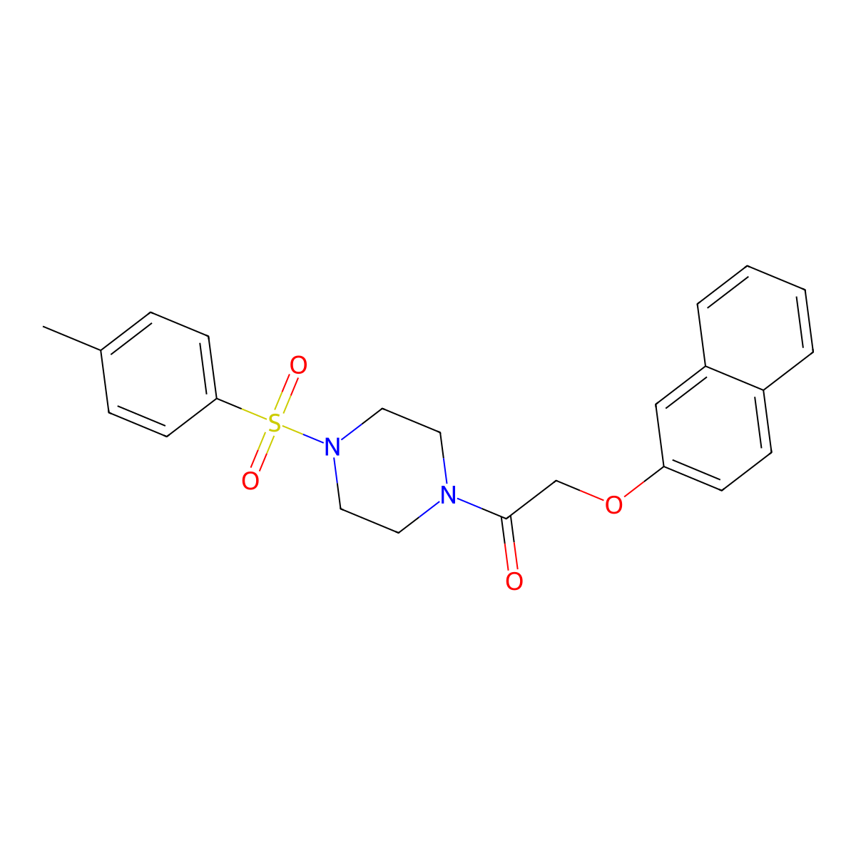 2-{4-[(4-Methylphenyl)sulfonyl]-1-piperazinyl}-2-oxoethyl 2-naphthyl ether molecular structure, CAS 443749-06-2