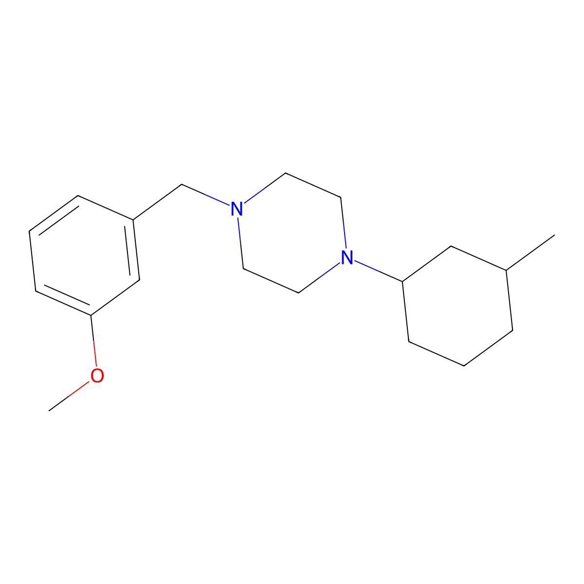 1-(3-Methoxybenzyl)-4-(3-methylcyclohexyl)piperazine molecular structure, CAS 443749-07-3