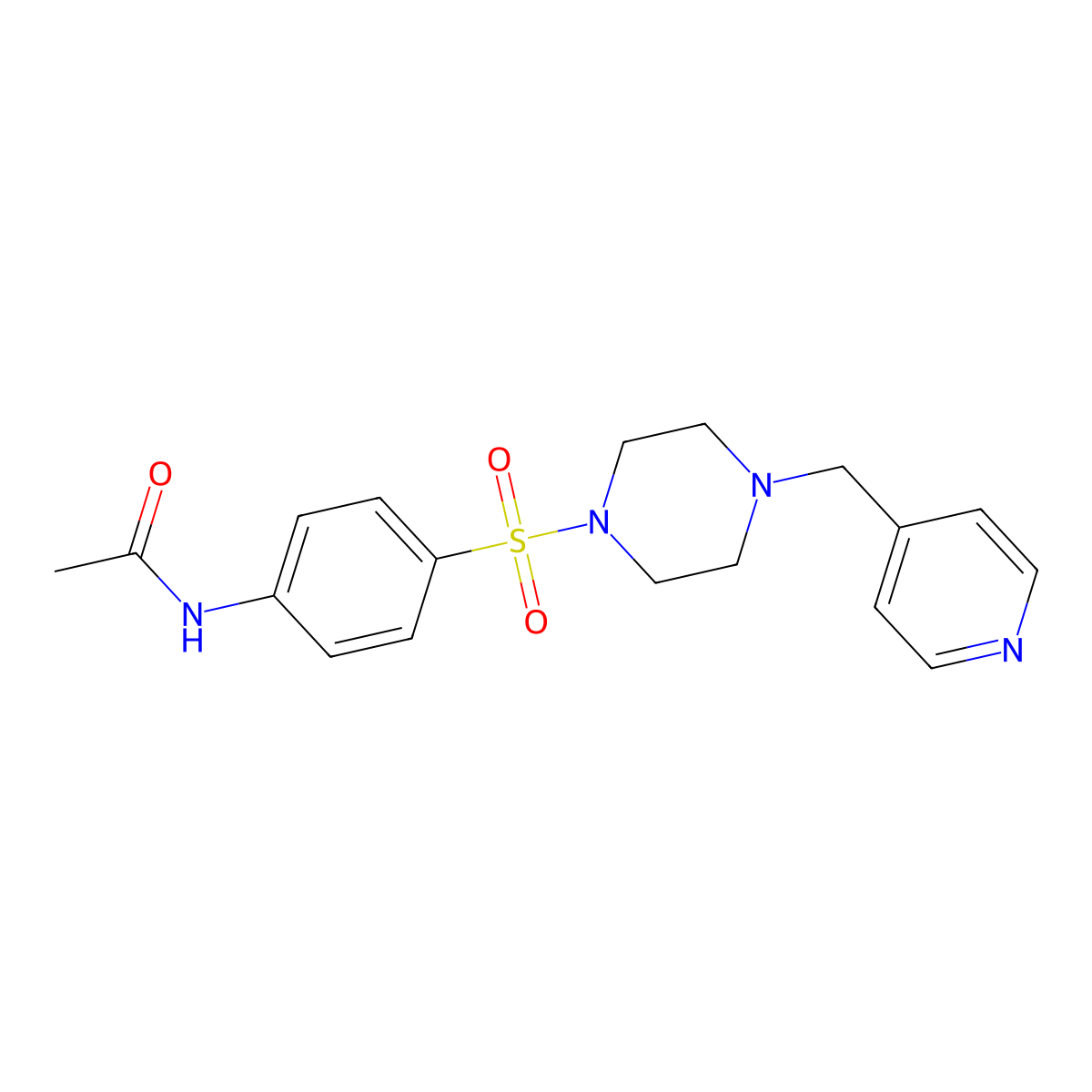 N-(4-{[4-(4-pyridylmethyl)piperazino]sulfonyl}phenyl)acetamide molecular structure, CAS 443749-17-5