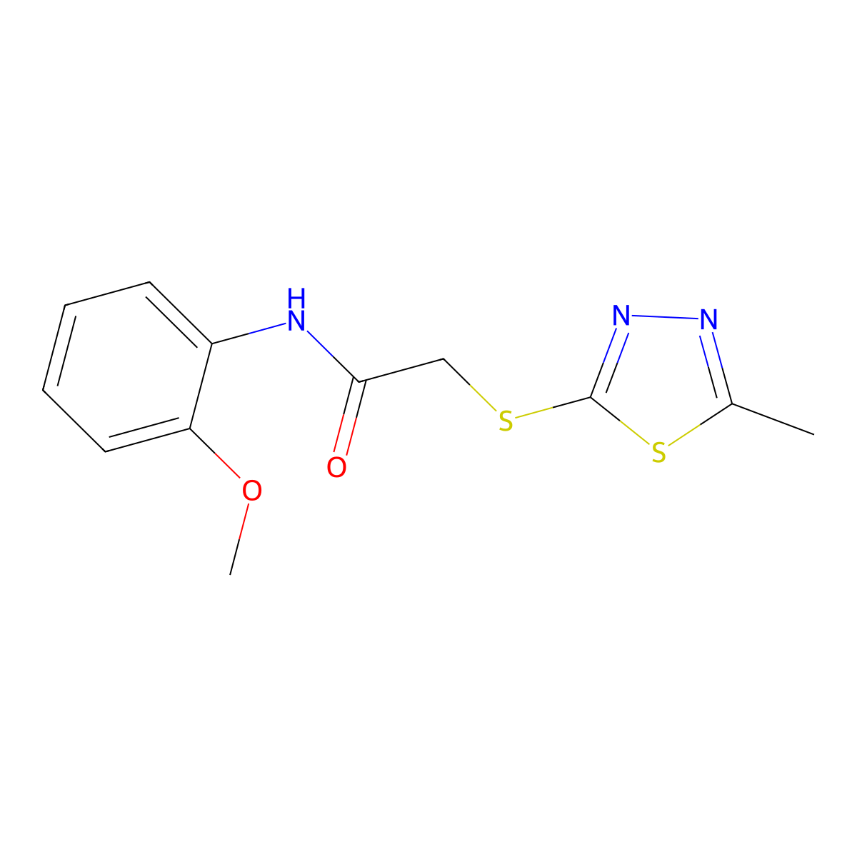 N-(2-methoxyphenyl)-2-[(5-methyl-1,3,4-thiadiazol-2-yl)sulfanyl]acetamide molecular structure, CAS 443749-21-1