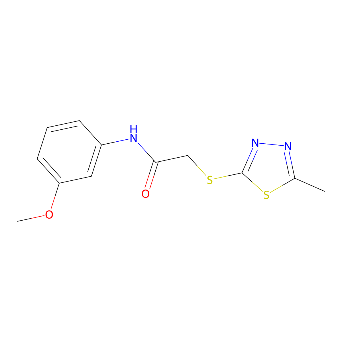 N-(3-methoxyphenyl)-2-[(5-methyl-1,3,4-thiadiazol-2-yl)sulfanyl]acetamide molecular structure, CAS 443749-22-2