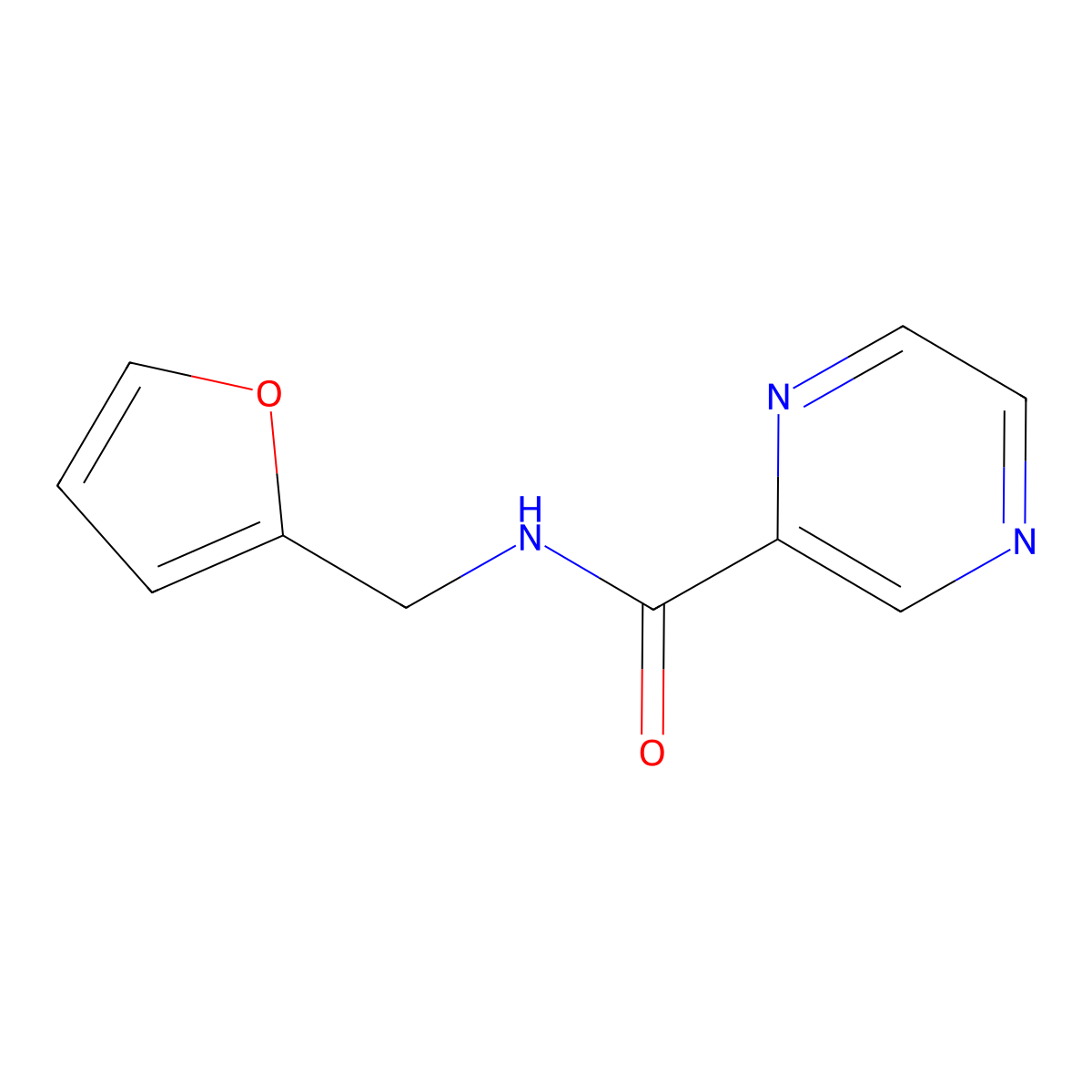 N-(furan-2-ylmethyl)pyrazine-2-carboxamide molecular structure, CAS 443749-39-1