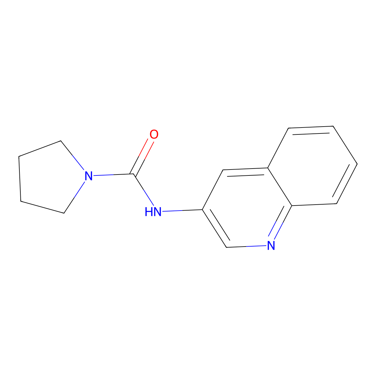 pyrrolidinyl-N-(3-quinolyl)carboxamide molecular structure, CAS 443755-09-7