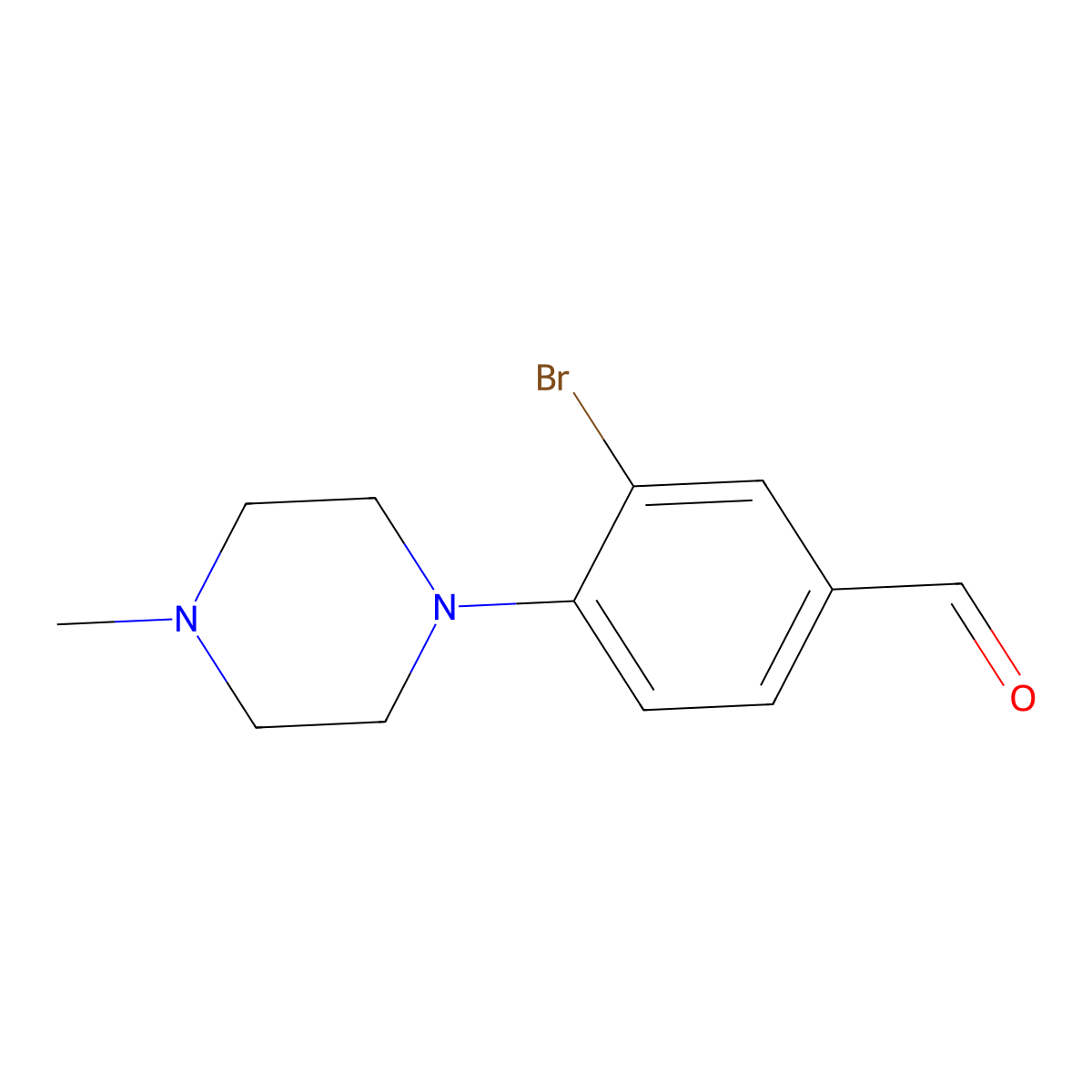 3-Bromo-4-(4-methylpiperazin-1-yl)benzaldehyde molecular structure, CAS 443777-03-5