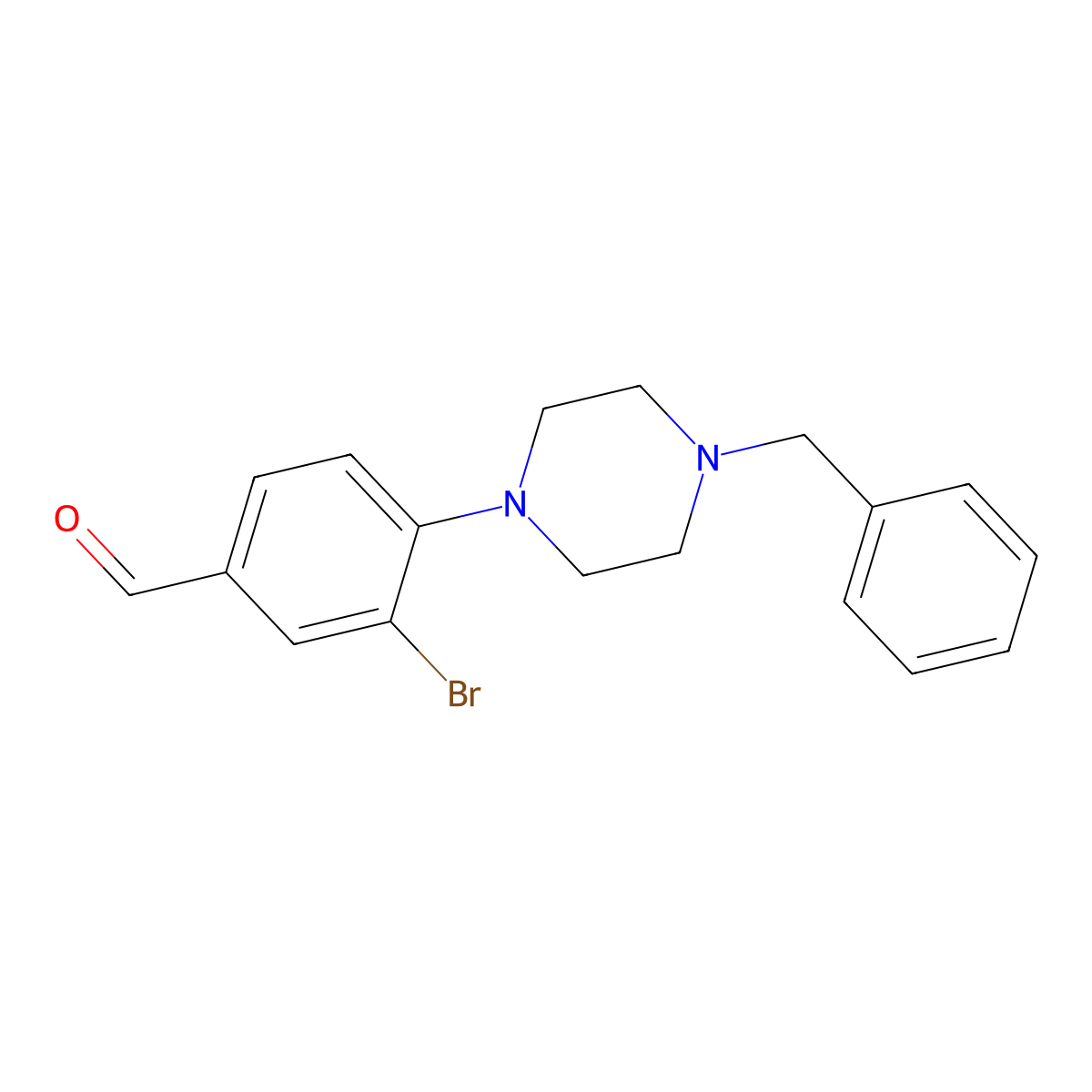 4-(4-Benzylpiperazin-1-yl)-3-bromobenzaldehyde molecular structure, CAS 443777-04-6