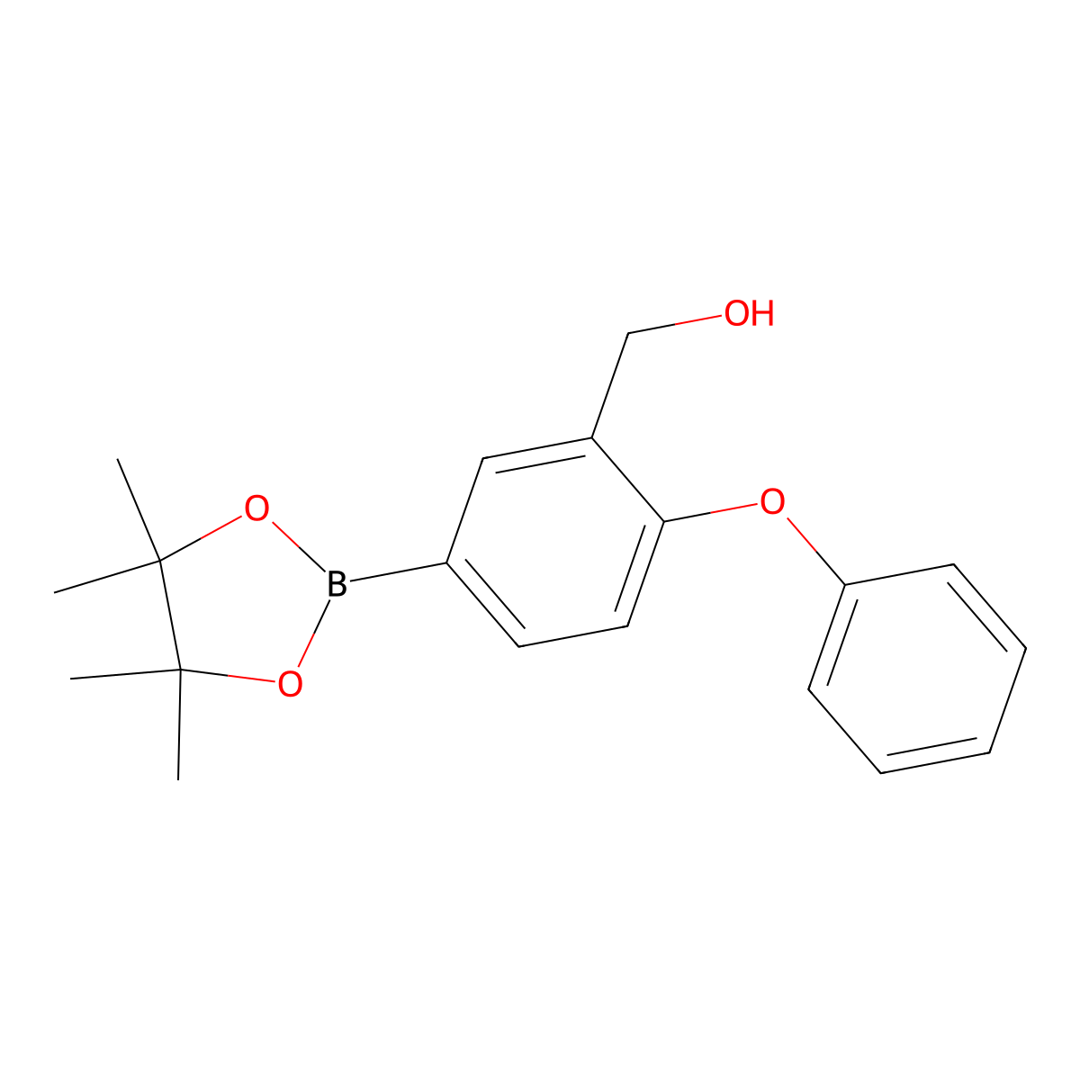 2-Phenoxy-5-(4,4,5,5-tetramethyl-1,3,2-dioxaborolan-2-yl)benzenemethanol molecular structure, CAS 443777-06-8