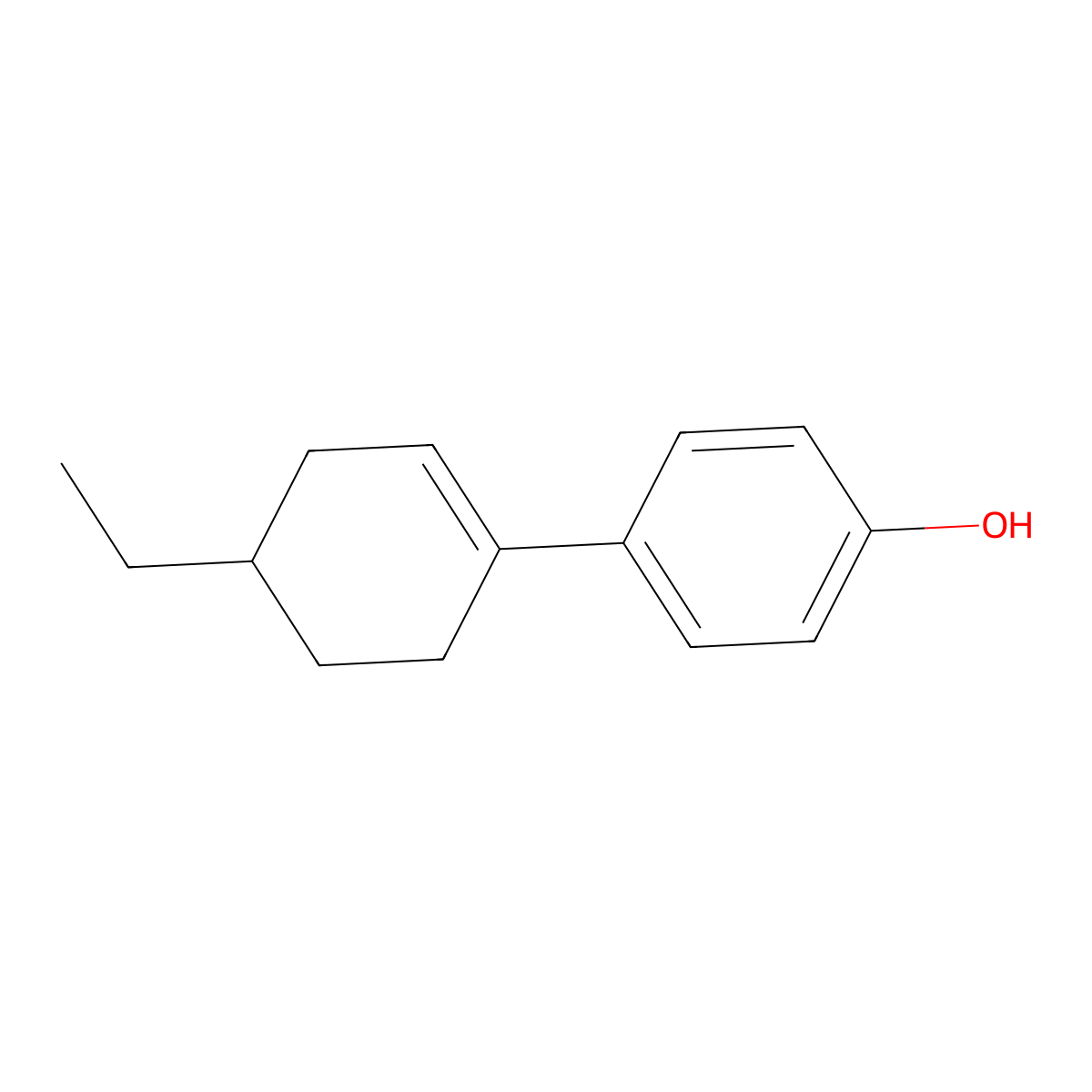 4-(4-Ethyl-1-cyclohexen-1-yl)phenol molecular structure, CAS 443796-38-1
