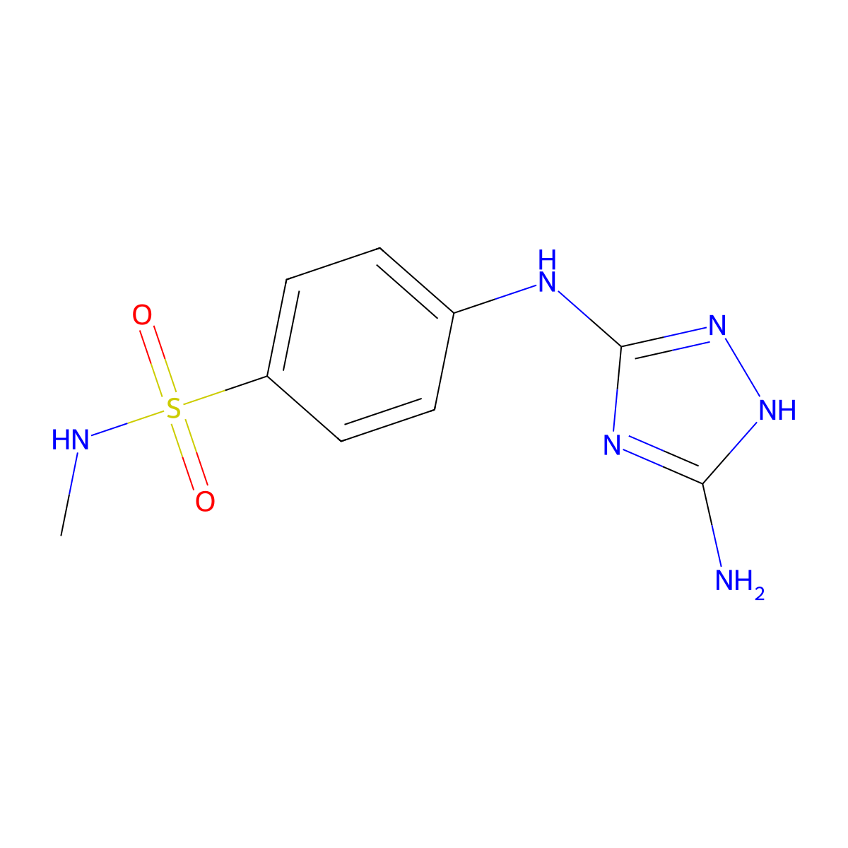 4-(5-Amino-1H-1,2,4-triazol-3-ylamino)-N-methylbenzenesulfonamide molecular structure, CAS 443799-42-6