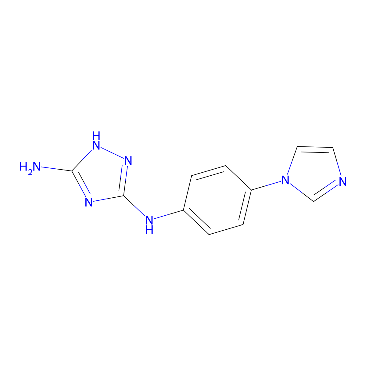 N3-(4-(1H-Imidazol-1-yl)phenyl)-1H-1,2,4-triazole-3,5-diamine molecular structure, CAS 443799-45-9