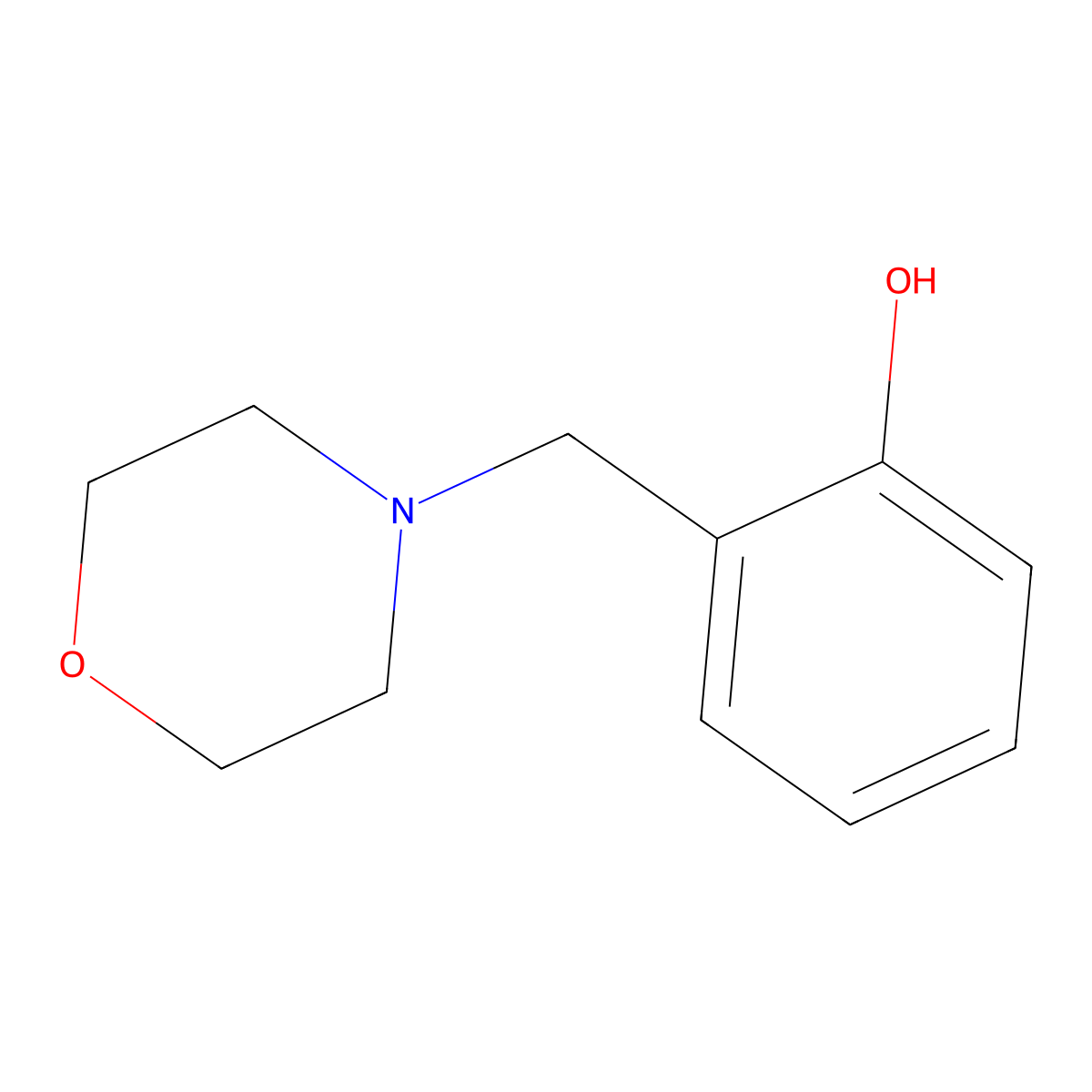 2-(4-Morpholinylmethyl)phenol molecular structure, CAS 4438-01-1