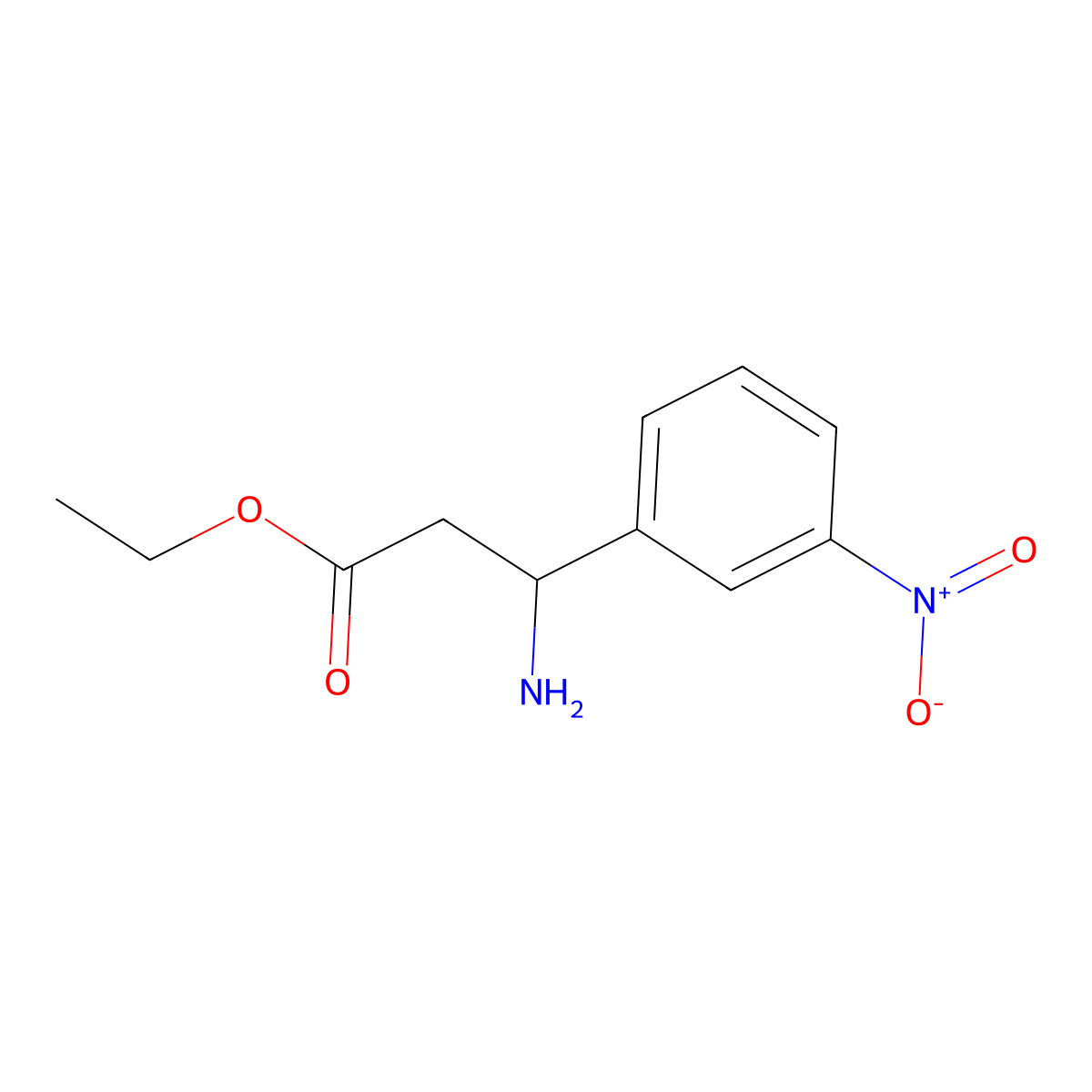 Ethyl 3-amino-3-(3-nitrophenyl)propanoate molecular structure, CAS 443863-14-7