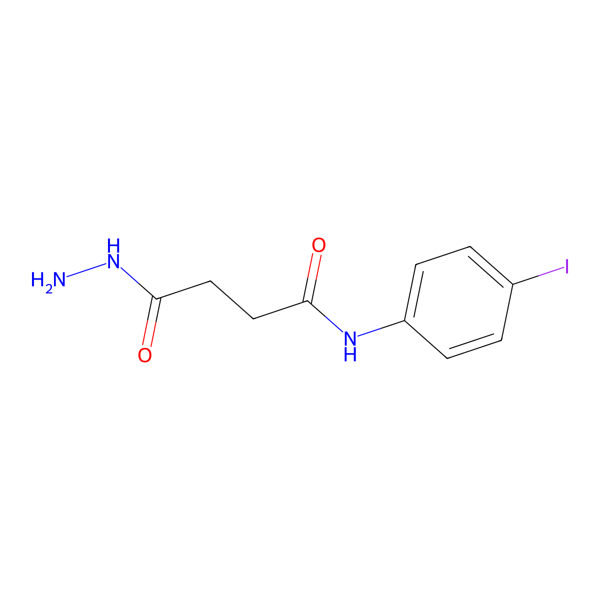 4-hydrazino-N-(4-iodophenyl)-4-oxobutanamide molecular structure, CAS 443863-27-2