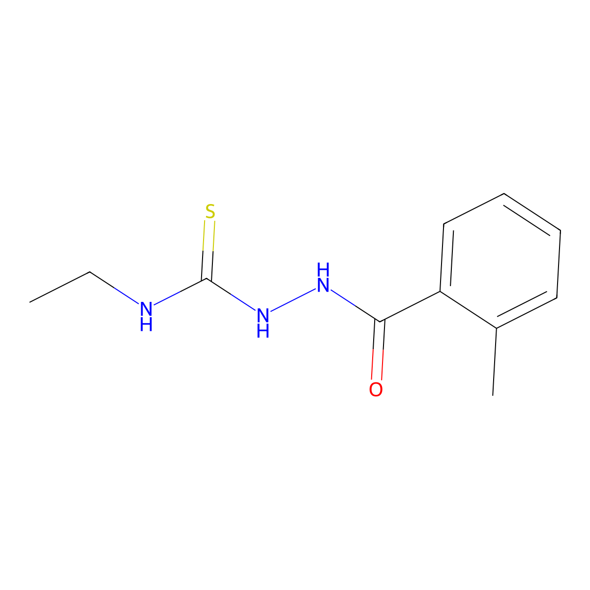 N-ethyl-2-[(2-methylphenyl)carbonyl]hydrazinecarbothioamide molecular structure, CAS 443863-28-3