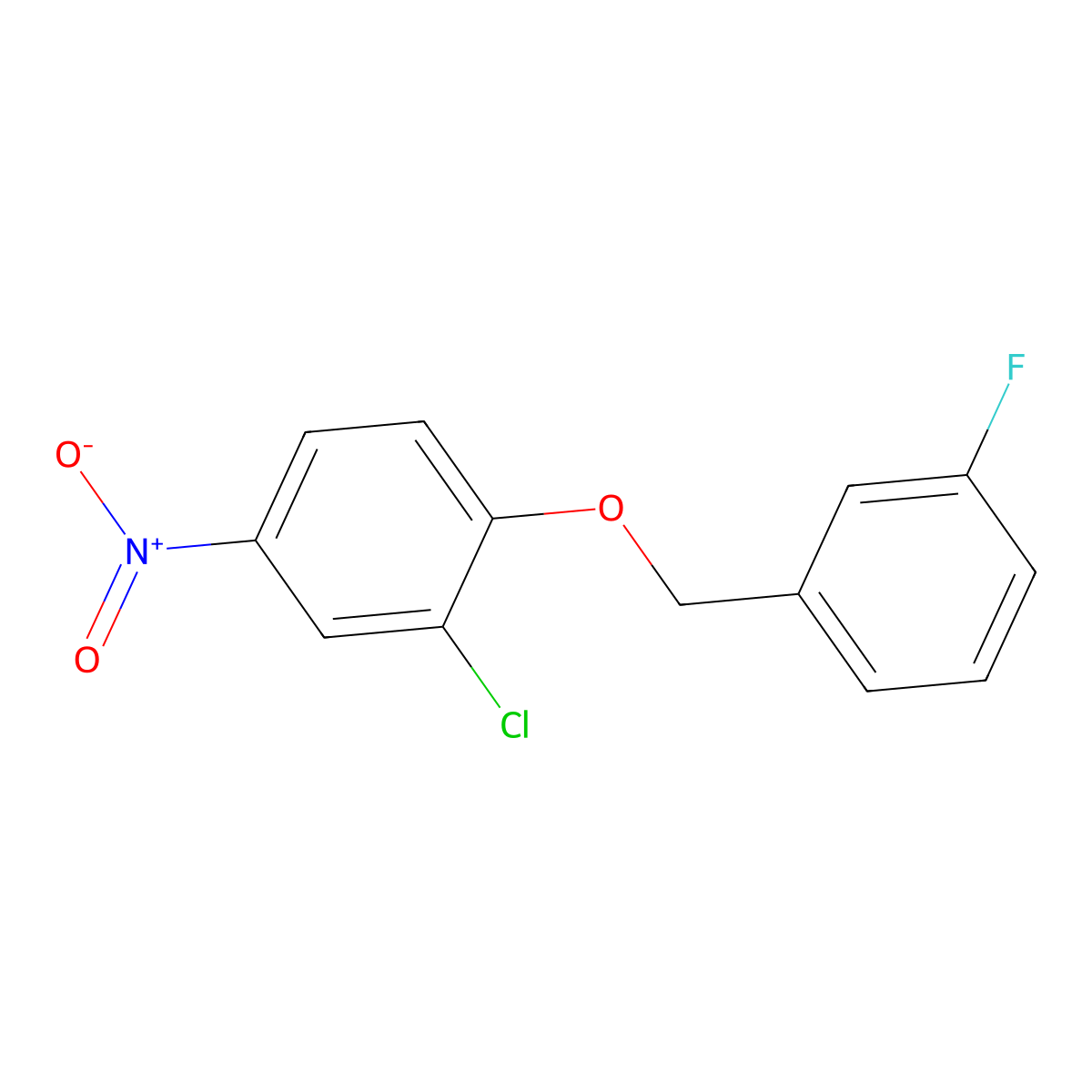 2-Chloro-1-(3-fluoro-benzyloxy)-4-nitro-benzene molecular structure, CAS 443882-99-3