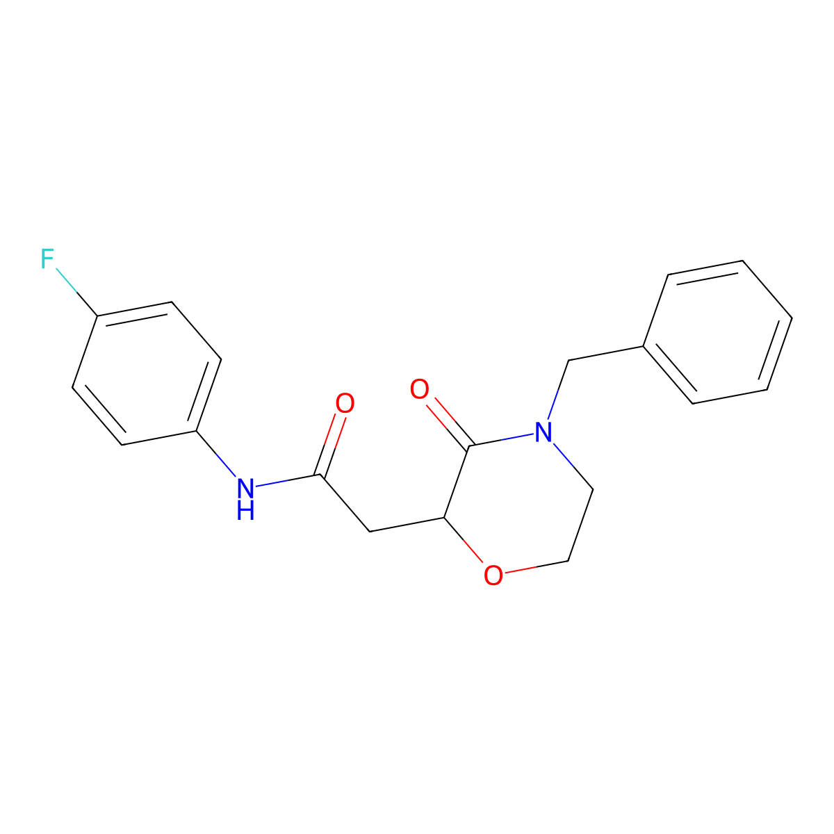 2-(4-benzyl-3-oxomorpholin-2-yl)-N-(4-fluorophenyl)acetamide molecular structure, CAS 443883-78-1