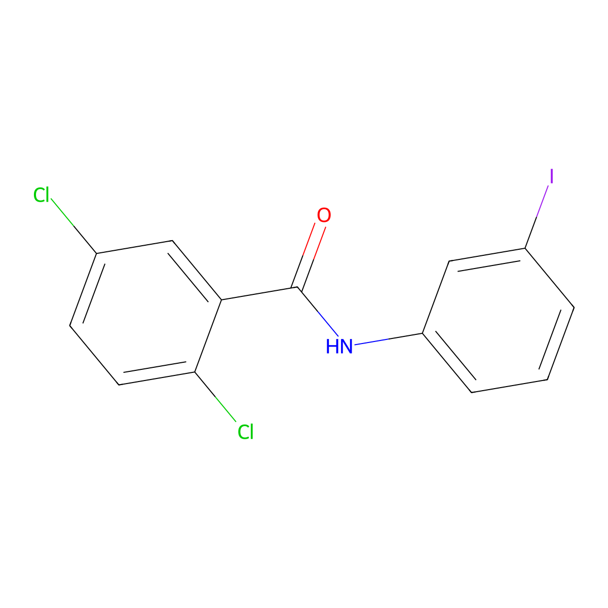 2,5-dichloro-N-(3-iodophenyl)benzamide molecular structure, CAS 443894-41-5