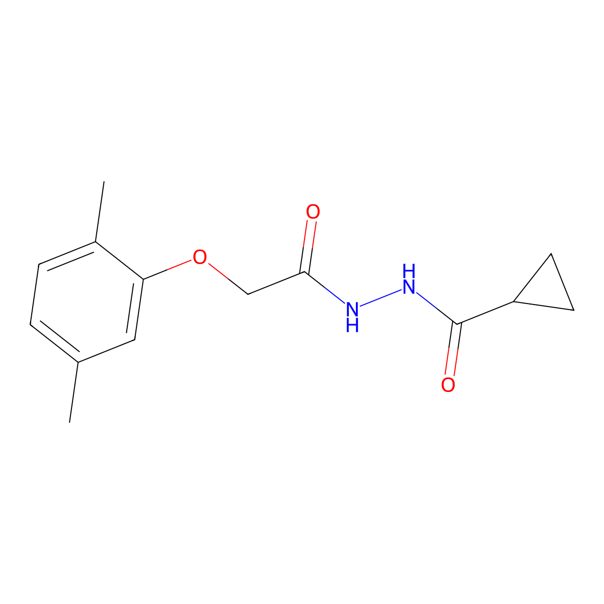 N'-[2-(2,5-dimethylphenoxy)acetyl]cyclopropanecarbohydrazide molecular structure, CAS 443894-46-0