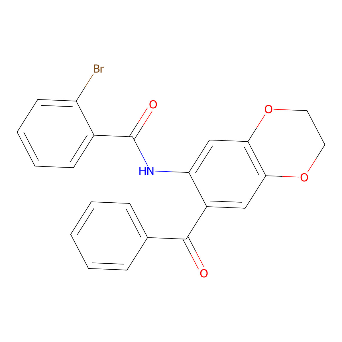 N-(7-benzoyl-2,3-dihydro-1,4-benzodioxin-6-yl)-2-bromobenzamide molecular structure, CAS 443894-71-1