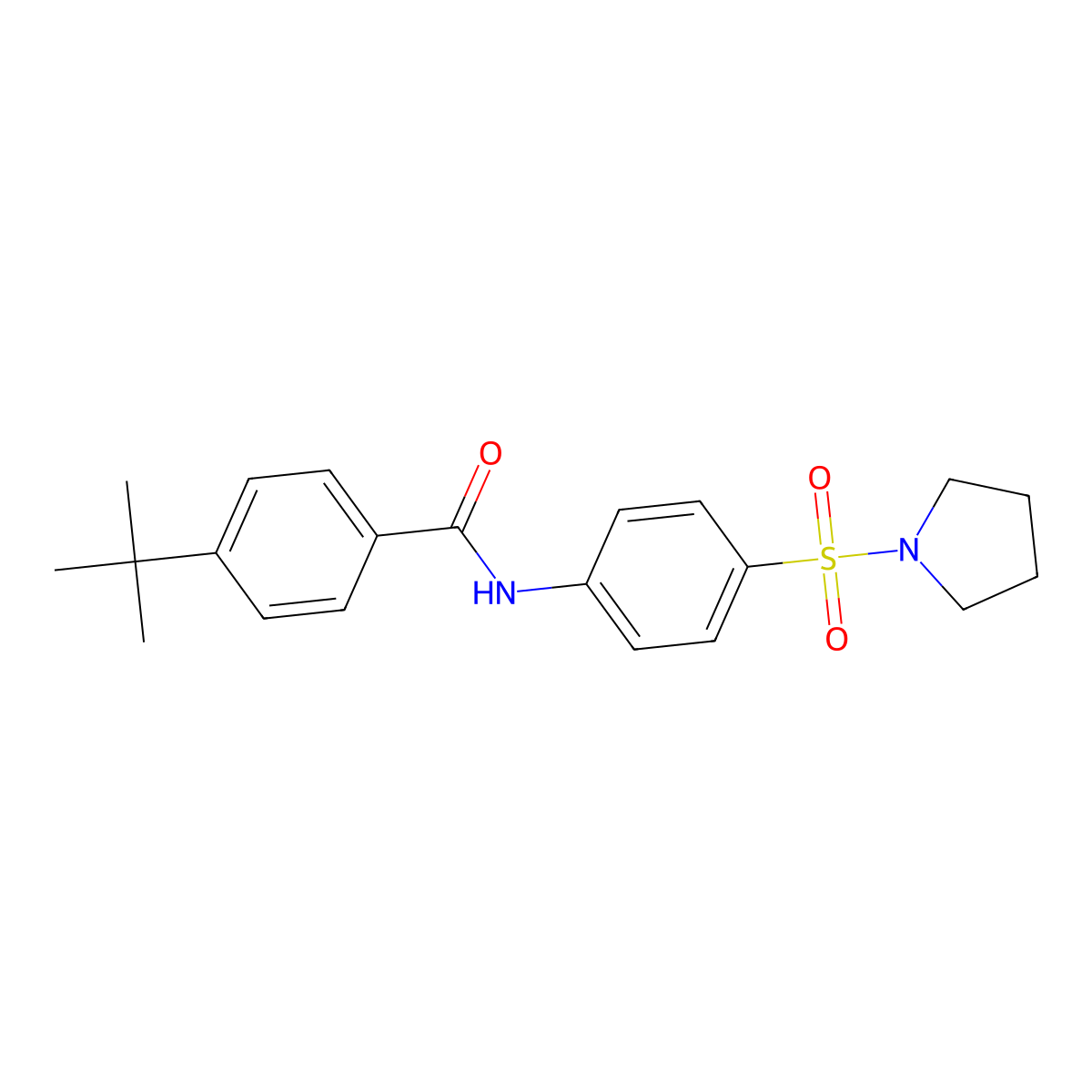 4-tert-butyl-N-[4-(pyrrolidin-1-ylsulfonyl)phenyl]benzamide molecular structure, CAS 443894-92-6