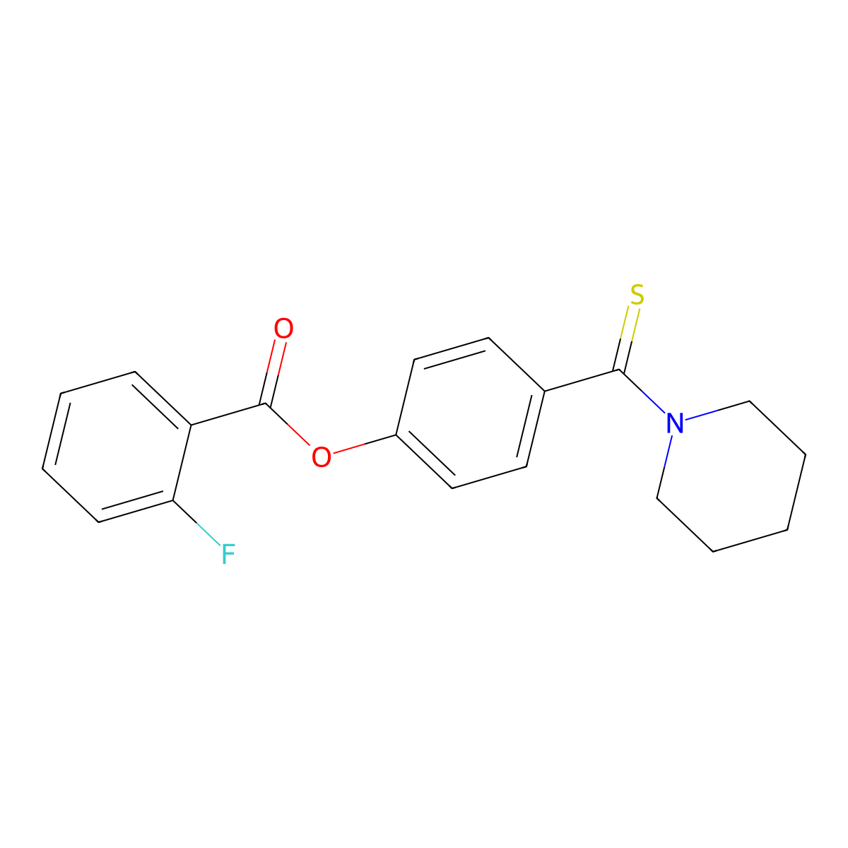 4-(Piperidin-1-ylcarbonothioyl)phenyl 2-fluorobenzoate molecular structure, CAS 443894-97-1
