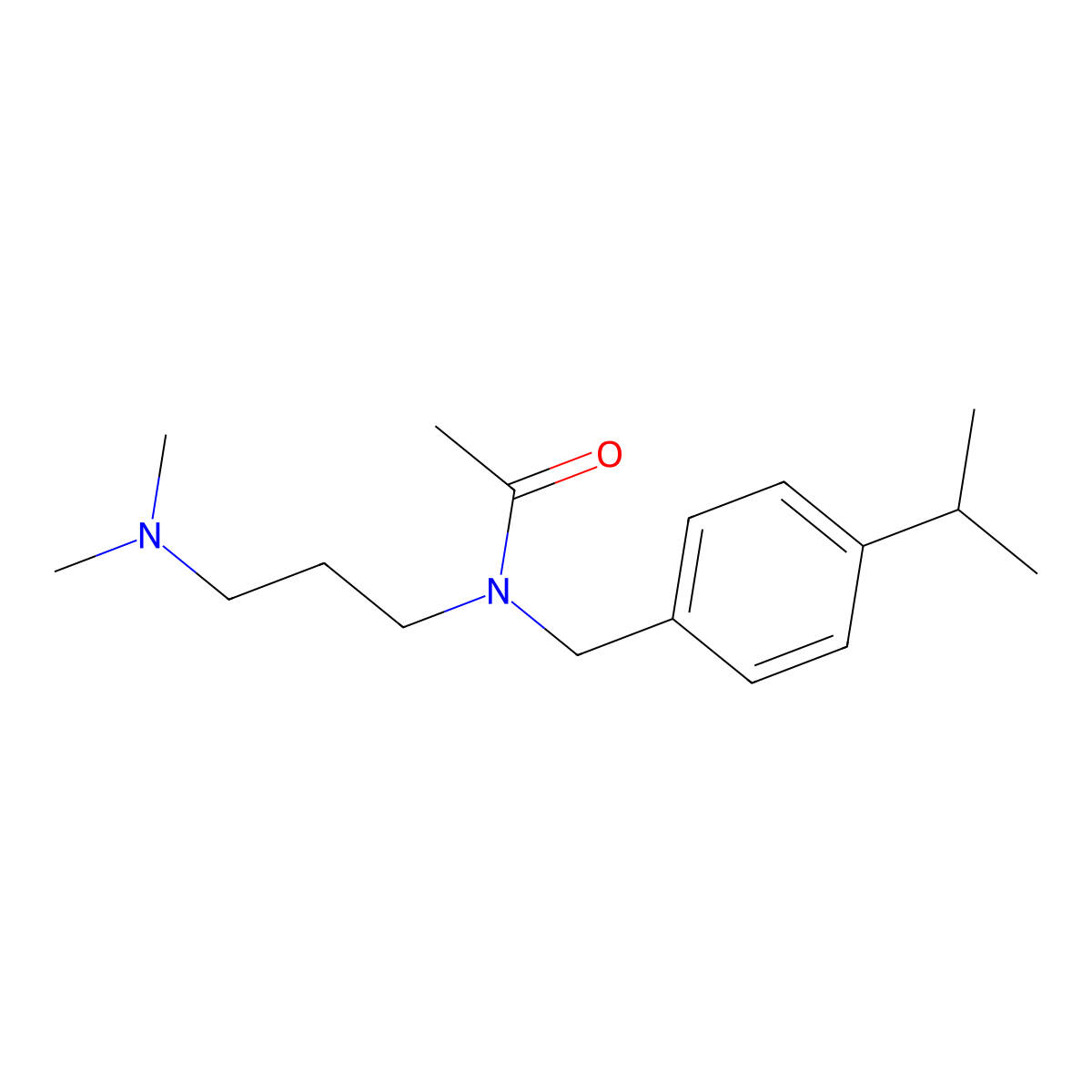 N-[3-(dimethylamino)propyl]-N-[(4-propan-2-ylphenyl)methyl]acetamide molecular structure, CAS 443896-88-6