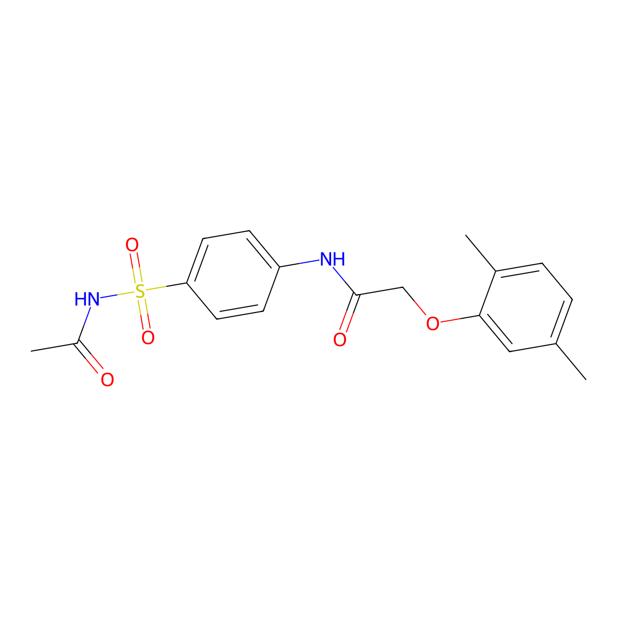 N-[4-(acetylsulfamoyl)phenyl]-2-(2,5-dimethylphenoxy)acetamide molecular structure, CAS 443897-03-8