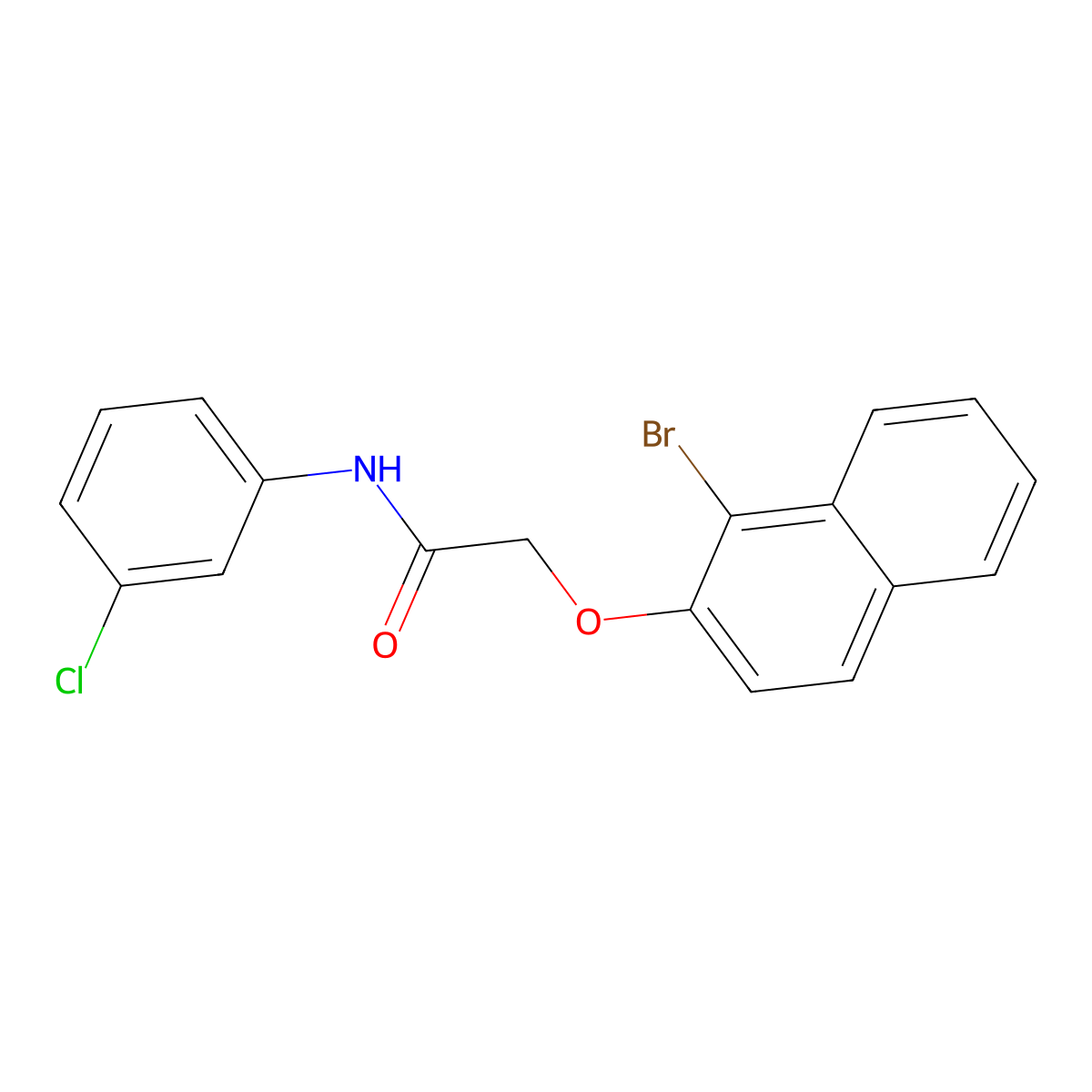 2-[(1-bromo-2-naphthyl)oxy]-N-(3-chlorophenyl)acetamide molecular structure, CAS 443897-32-3