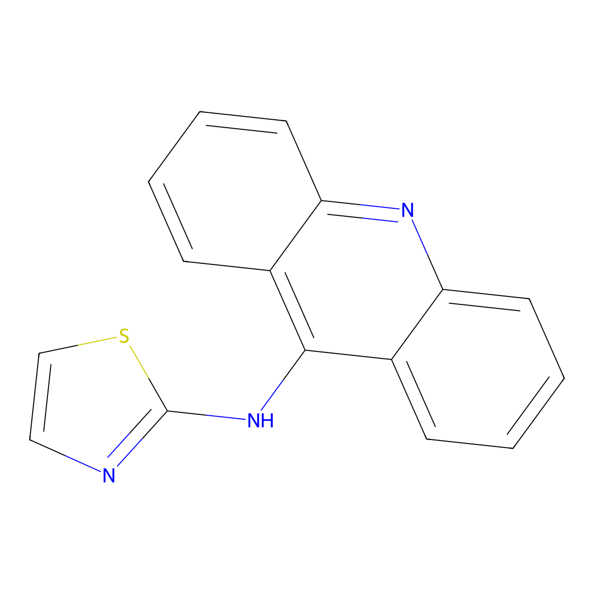 N-acridin-9-yl-1,3-thiazol-2-amine molecular structure, CAS 4439-08-1