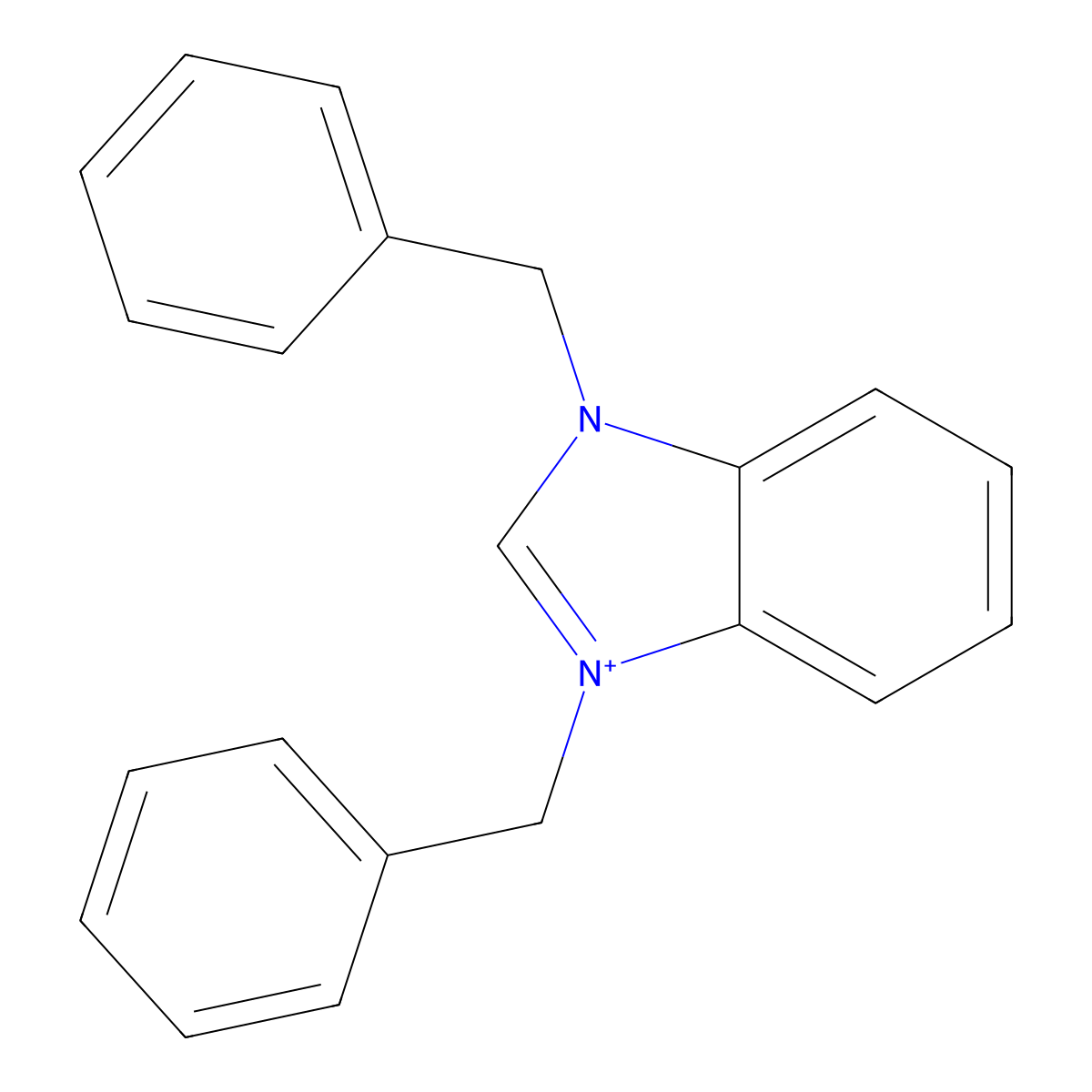 1,3-Dibenzylbenzimidazol-3-ium molecular structure, CAS 4439-12-7