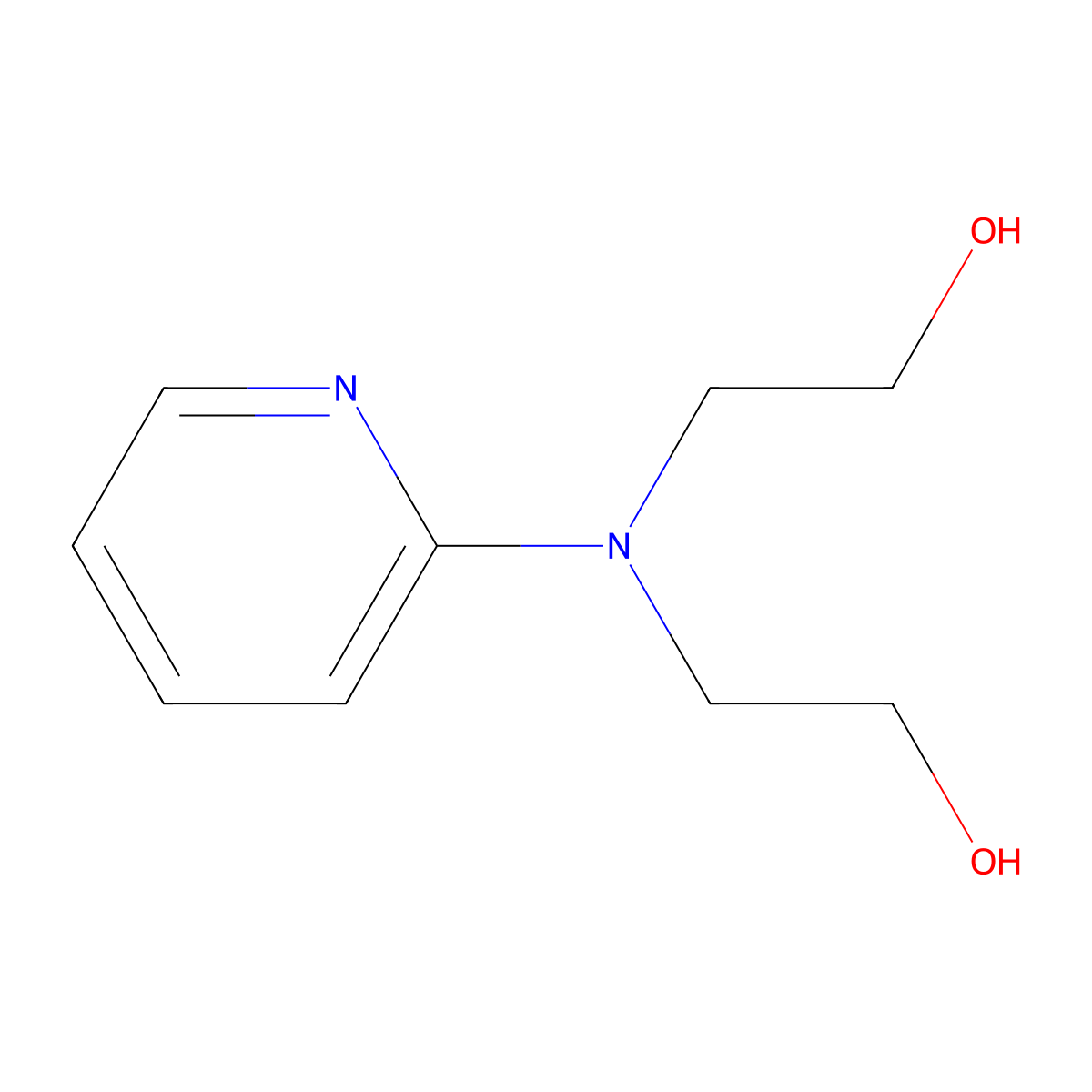 2-[(2-Hydroxyethyl)(pyridin-2-yl)amino]ethan-1-ol molecular structure, CAS 4439-34-3