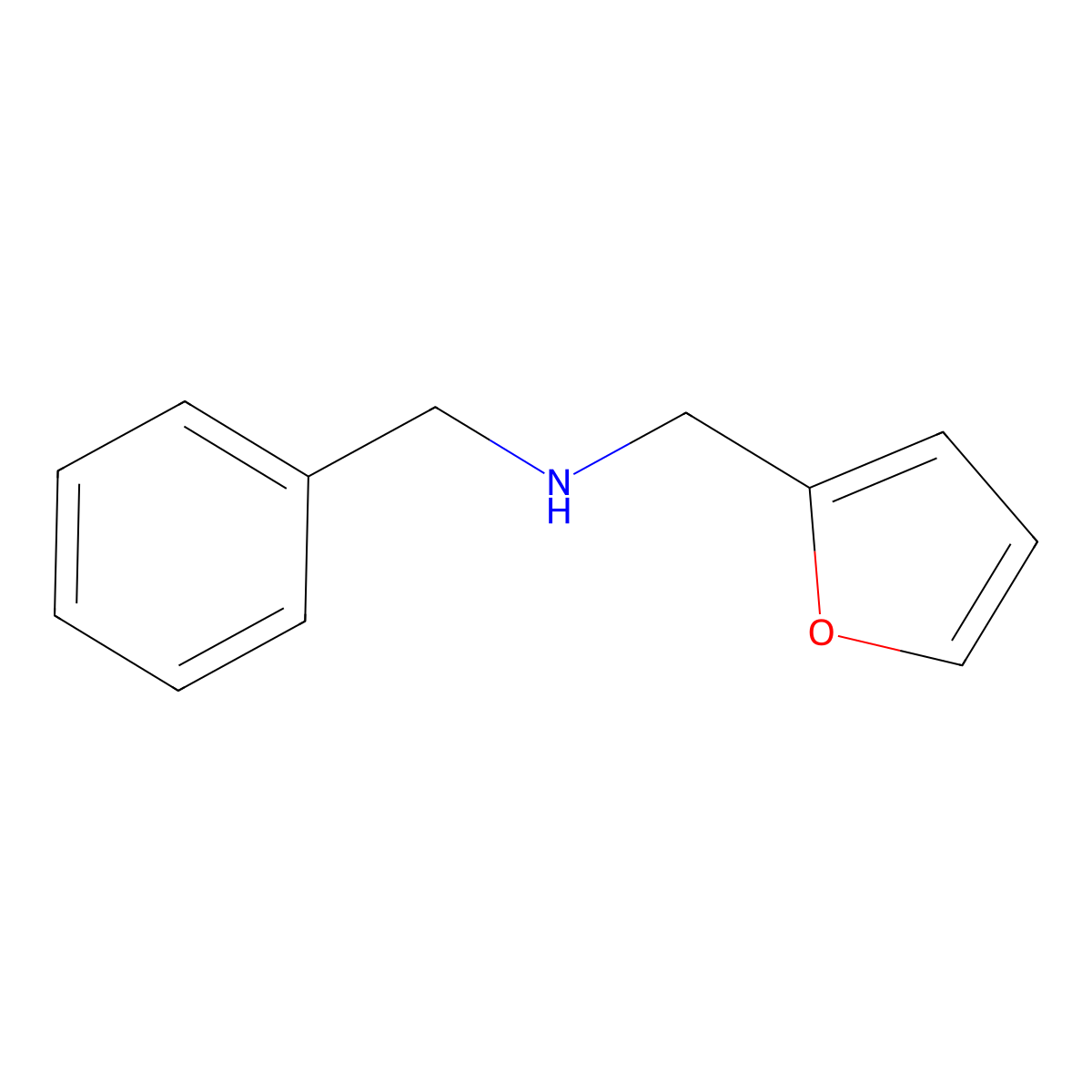 Benzyl(furan-2-ylmethyl)amine molecular structure, CAS 4439-53-6