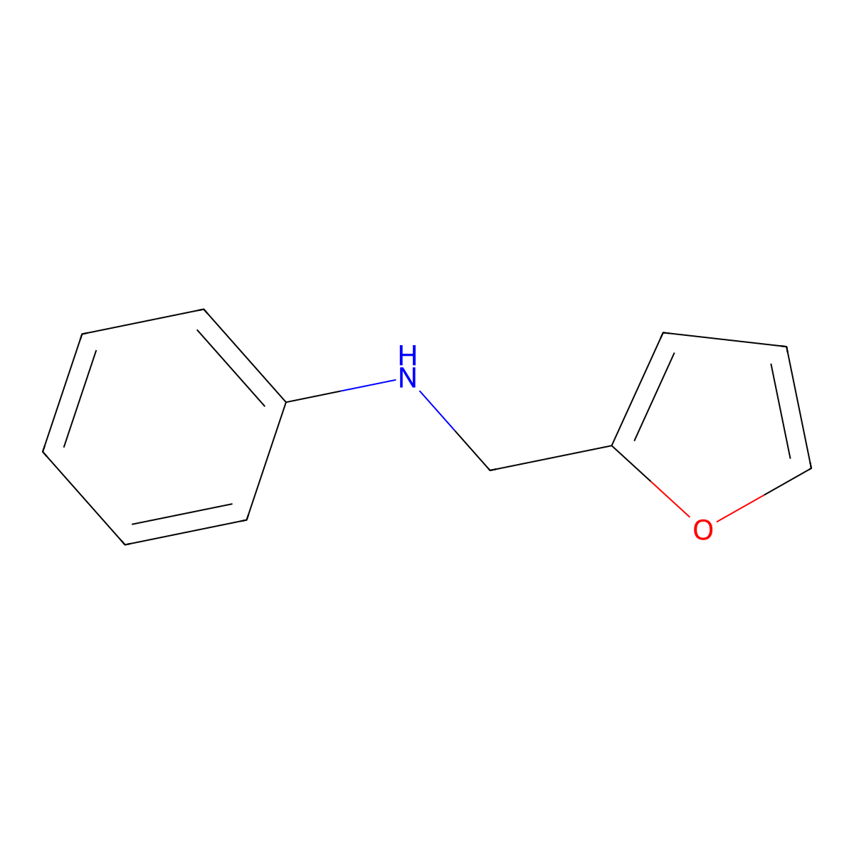 N-[(furan-2-yl)methyl]aniline molecular structure, CAS 4439-56-9