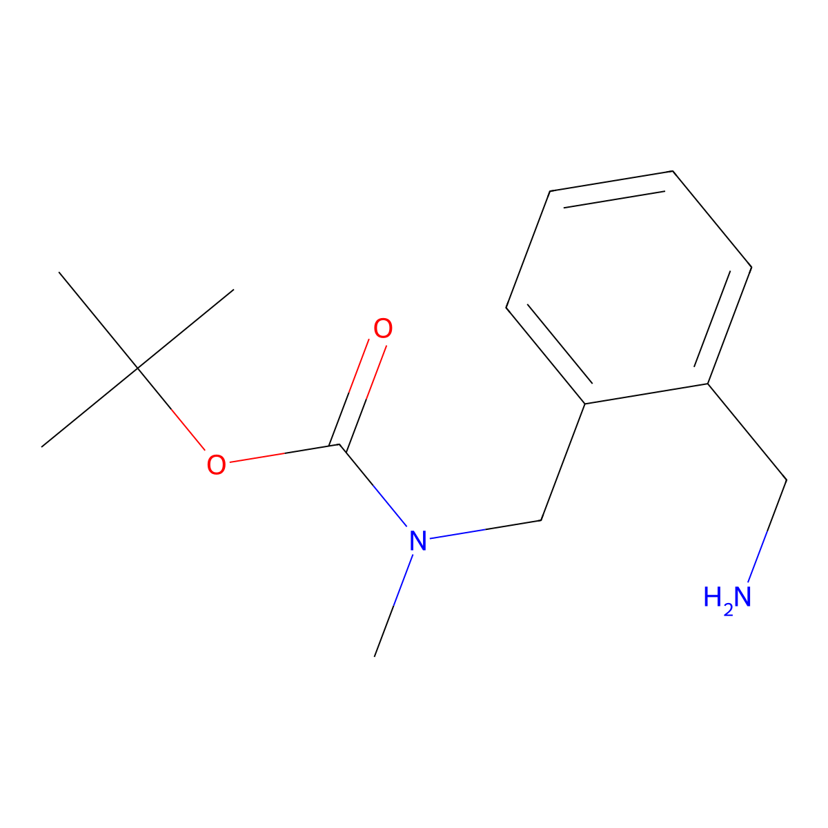 Tert-butyl 2-(aminomethyl)benzyl(methyl)carbamate molecular structure, CAS 443900-39-8