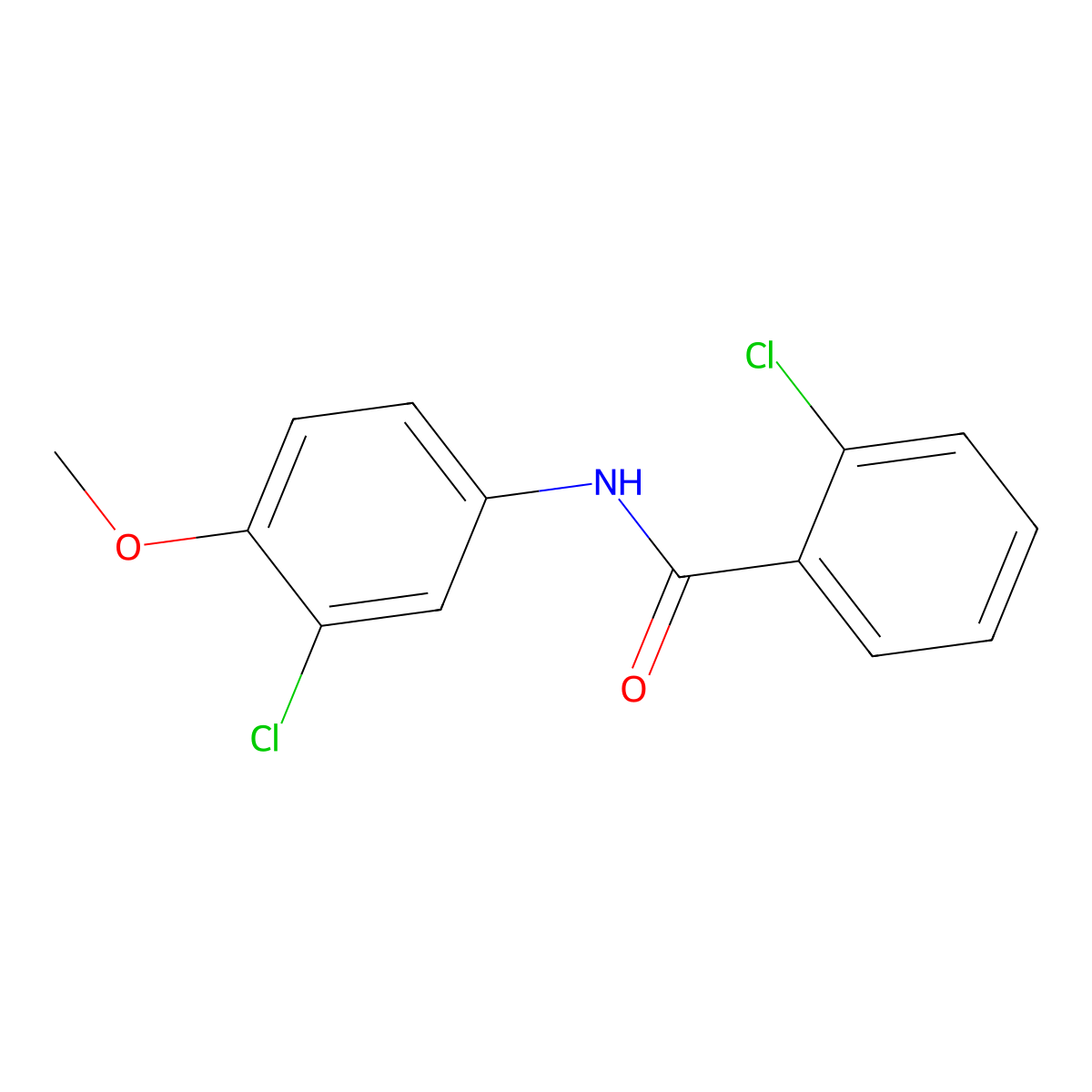 2-chloro-N-(3-chloro-4-methoxyphenyl)benzamide molecular structure, CAS 443903-11-5